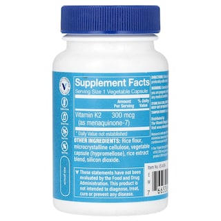 Foto 2 | Suplemento De Vitamina K2 De Triple Concentración De The Vitamin Shoppe, 300 Mcg - Venta Internacional.