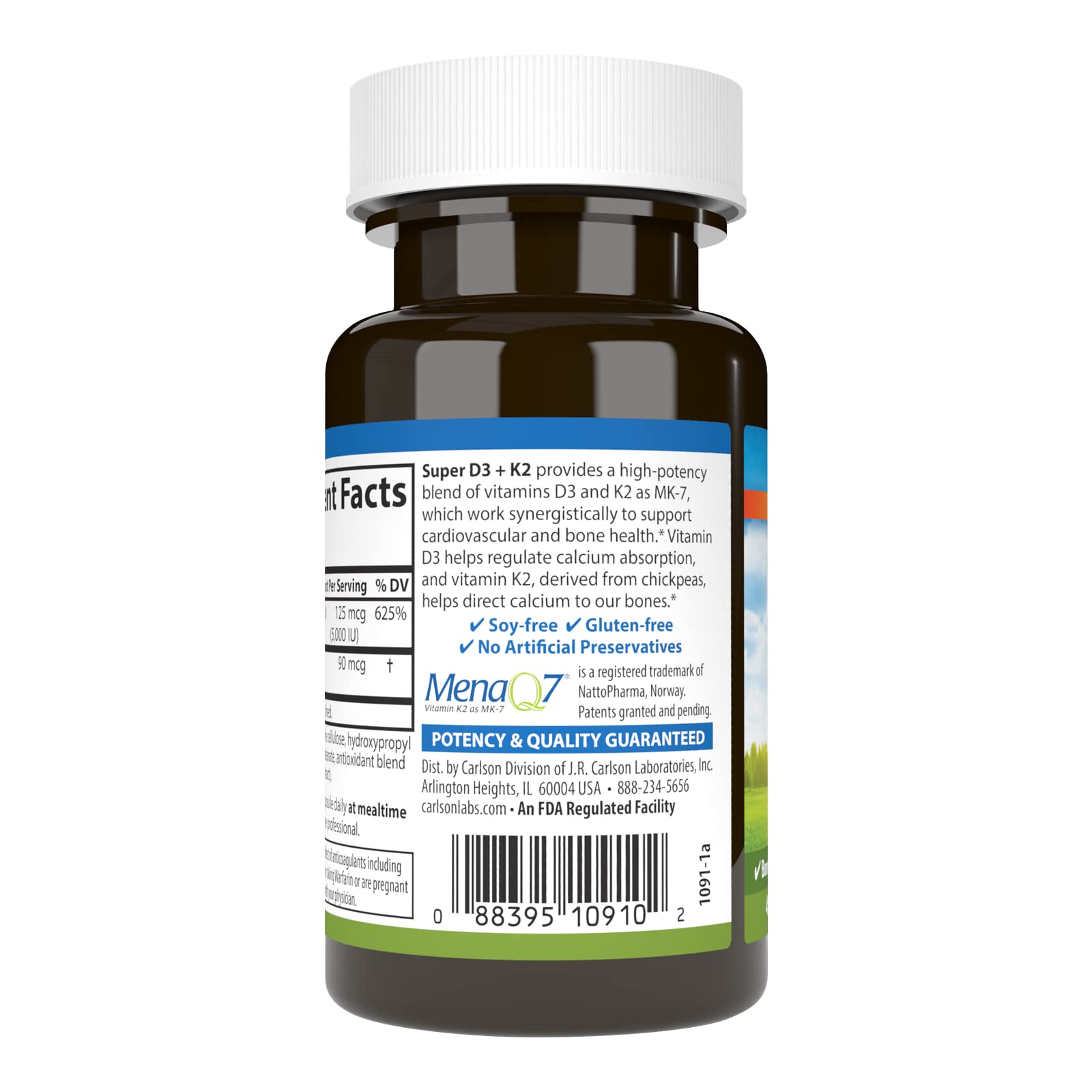 Foto 4 pulgar | Suplemento Carlson Super D3 + K2 125 Mcg De Vitamina D3 90 Mcg De K2 - Venta Internacional.
