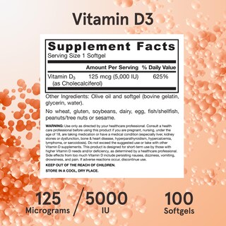 Foto 6 | Suplemento De Vitamina D3 De Jarrow Formulas 125 Mcg (5000 Ui) - Venta Internacional.