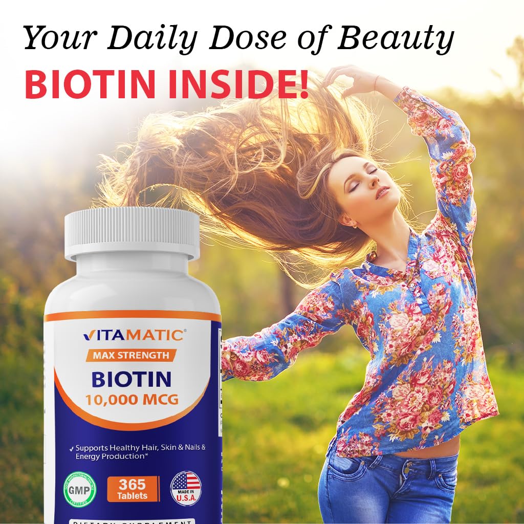 Foto 6 | Suplemento Vitamático De Biotina 10 Mg 365 Tabletas Veganas - Venta Internacional.