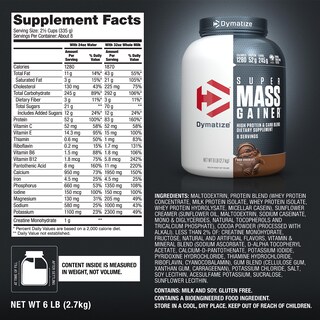 Foto 5 | Proteína En Polvo Dymatize Super Mass Gainer 2,7 Kg 1280 Kcal - Venta Internacional.