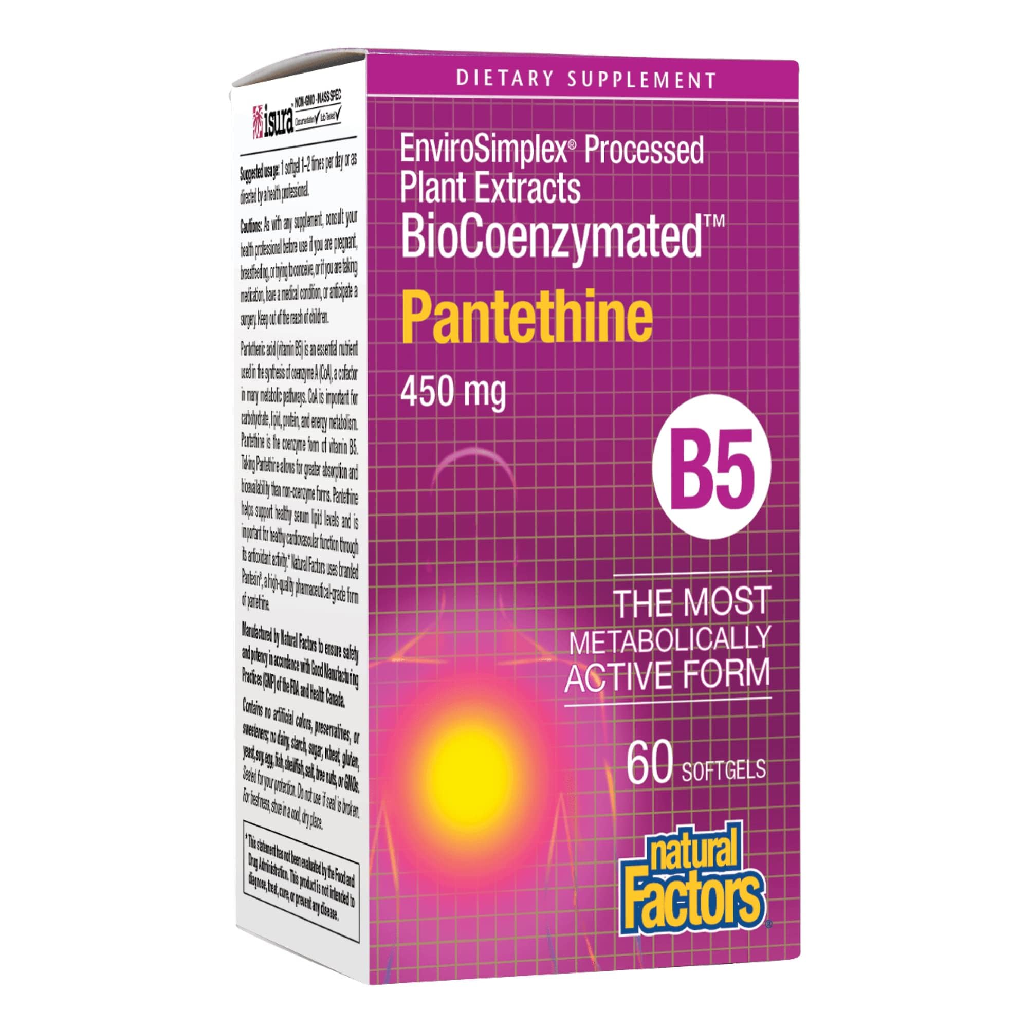 Foto 1 | Suplemento De Pantetina Biocoenzimática De Natural Factors, 60 Cápsulas Blandas - Venta Internacional.