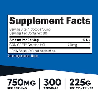 Foto 2 | Suplemento Nutricost Creatina Hcl En Polvo 240 Ml (300 Porciones) - Venta Internacional.