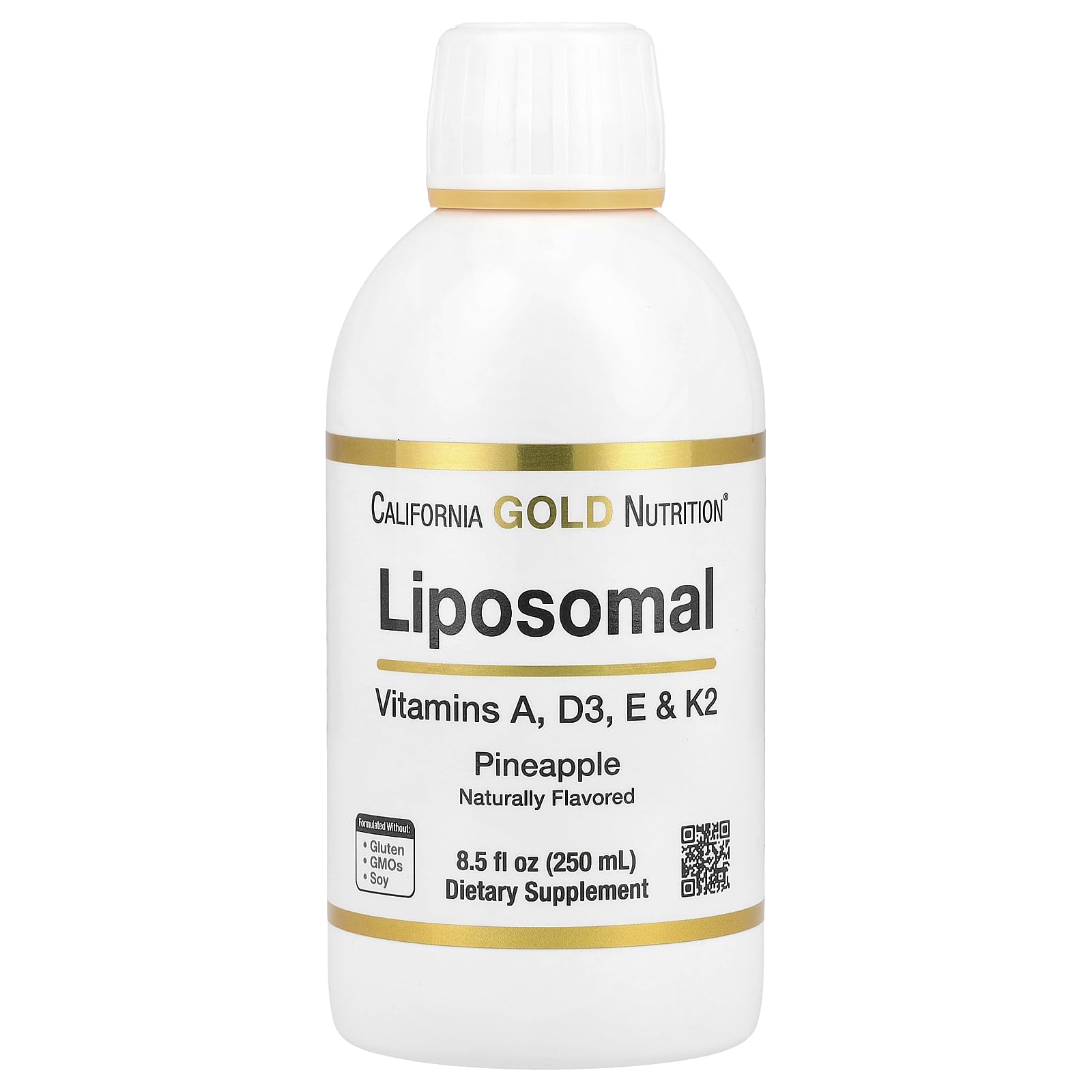 Foto 2 pulgar | Suplemento De Piña Liposomal California Gold Nutrition Con Vitamina A, D3, E Y K2, 250 Ml - Venta Internacional.