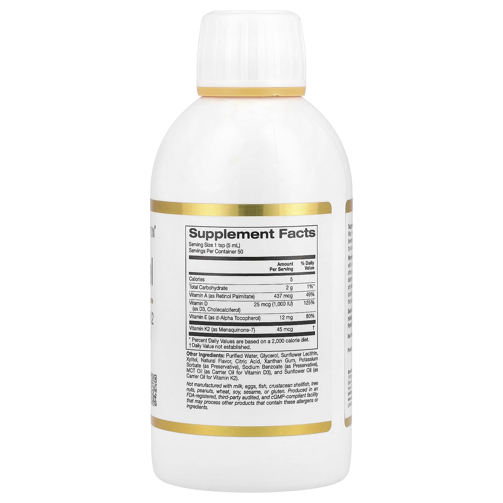 Foto 3 pulgar | Suplemento De Piña Liposomal California Gold Nutrition Con Vitamina A, D3, E Y K2, 250 Ml - Venta Internacional.