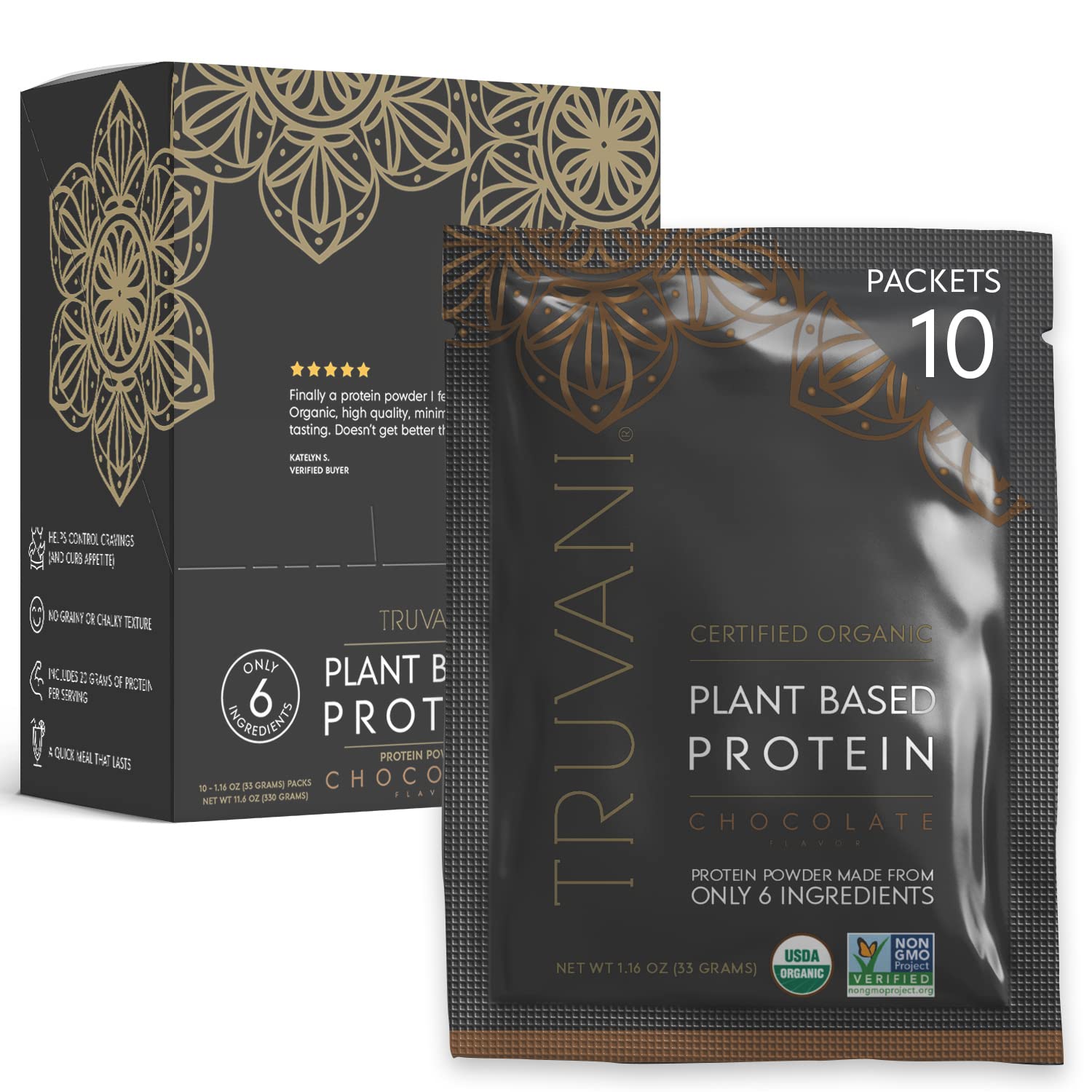 Suplementos Truvani De Proteína De Guisante Vegana En Polvo, Chocolate, 20 G - Venta Internacional.