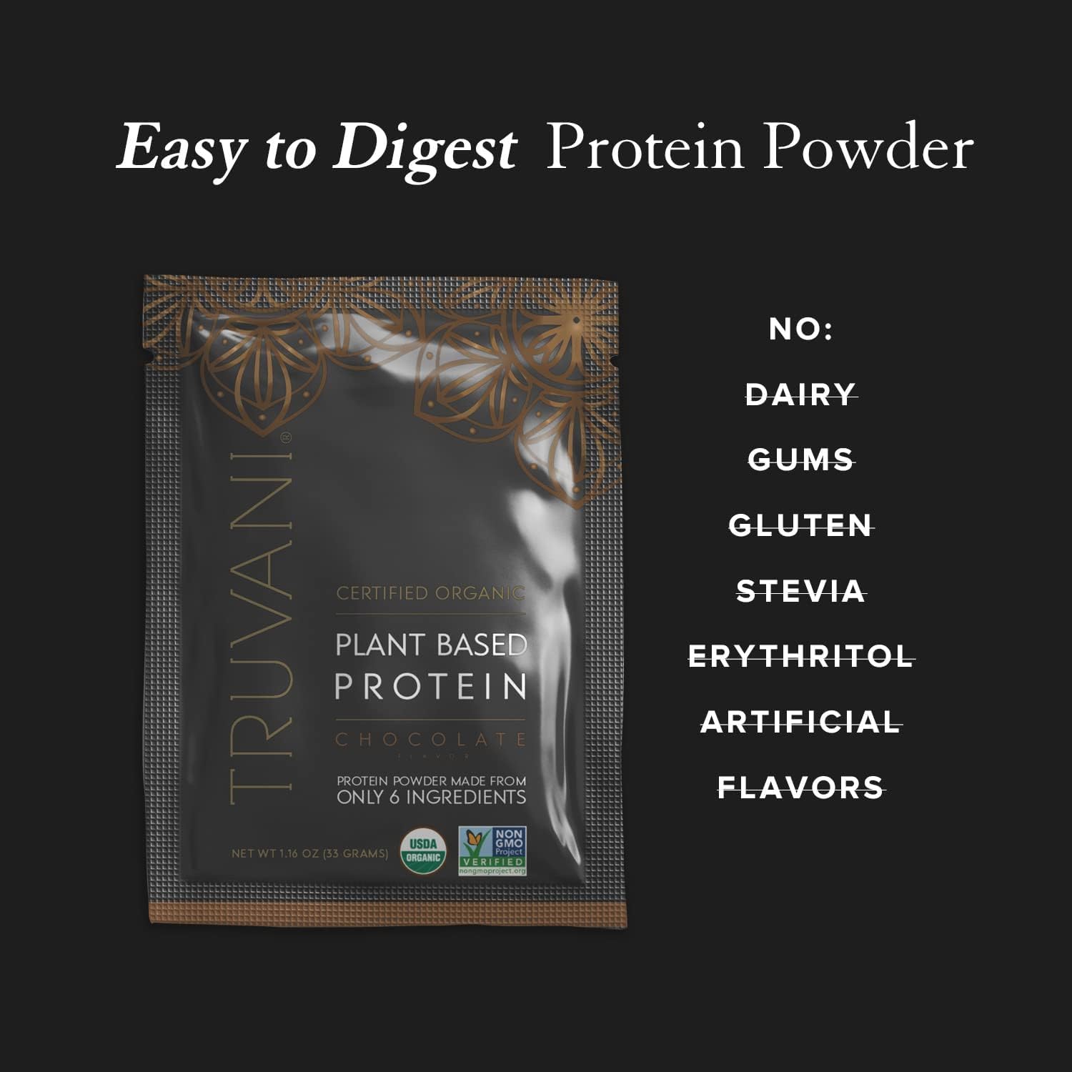 Foto 5 pulgar | Suplementos Truvani De Proteína De Guisante Vegana En Polvo, Chocolate, 20 G - Venta Internacional.