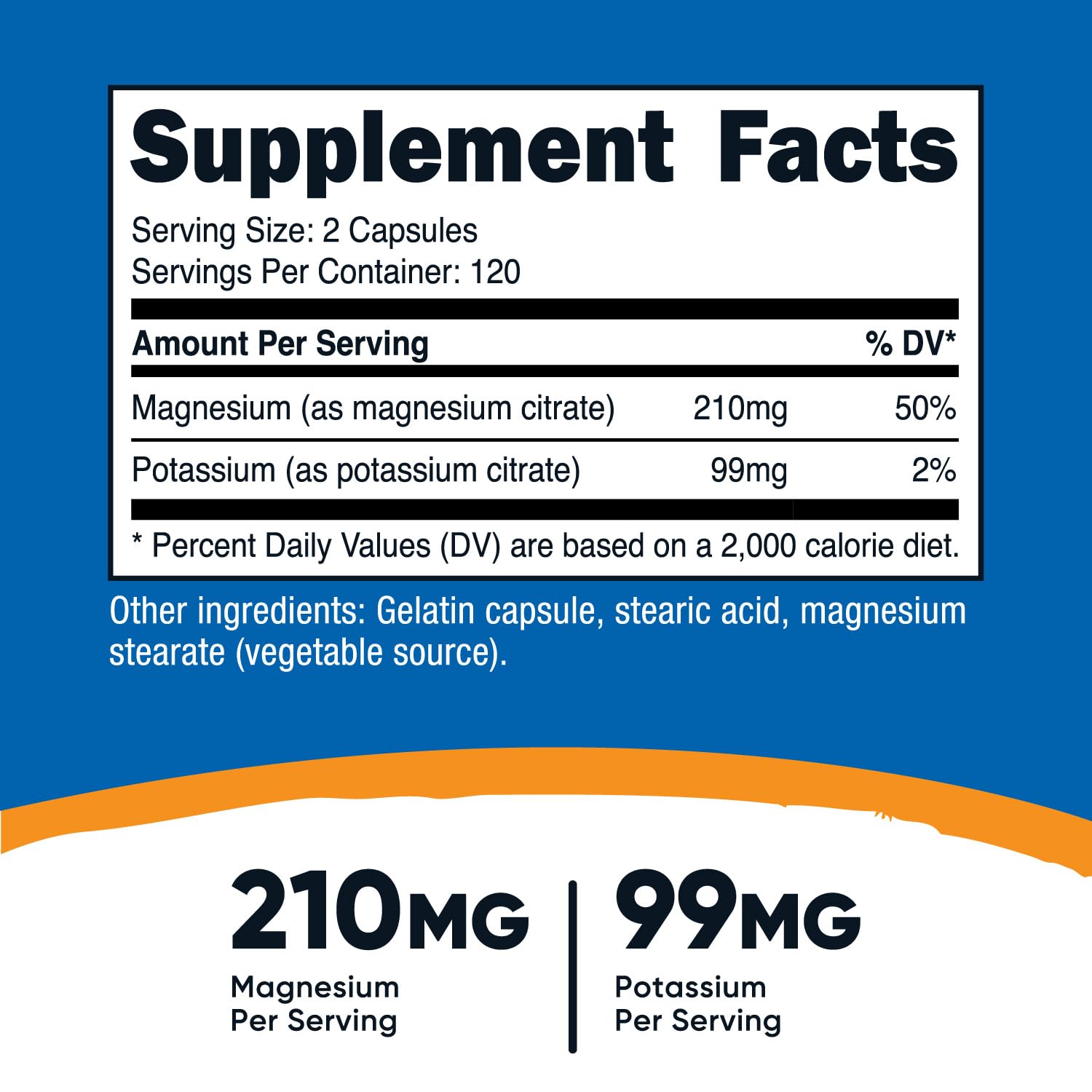 Foto 3 pulgar | Suplemento Nutricost De Potasio 99 Mg De Magnesio Y 210 Mg De Citratos - Venta Internacional.