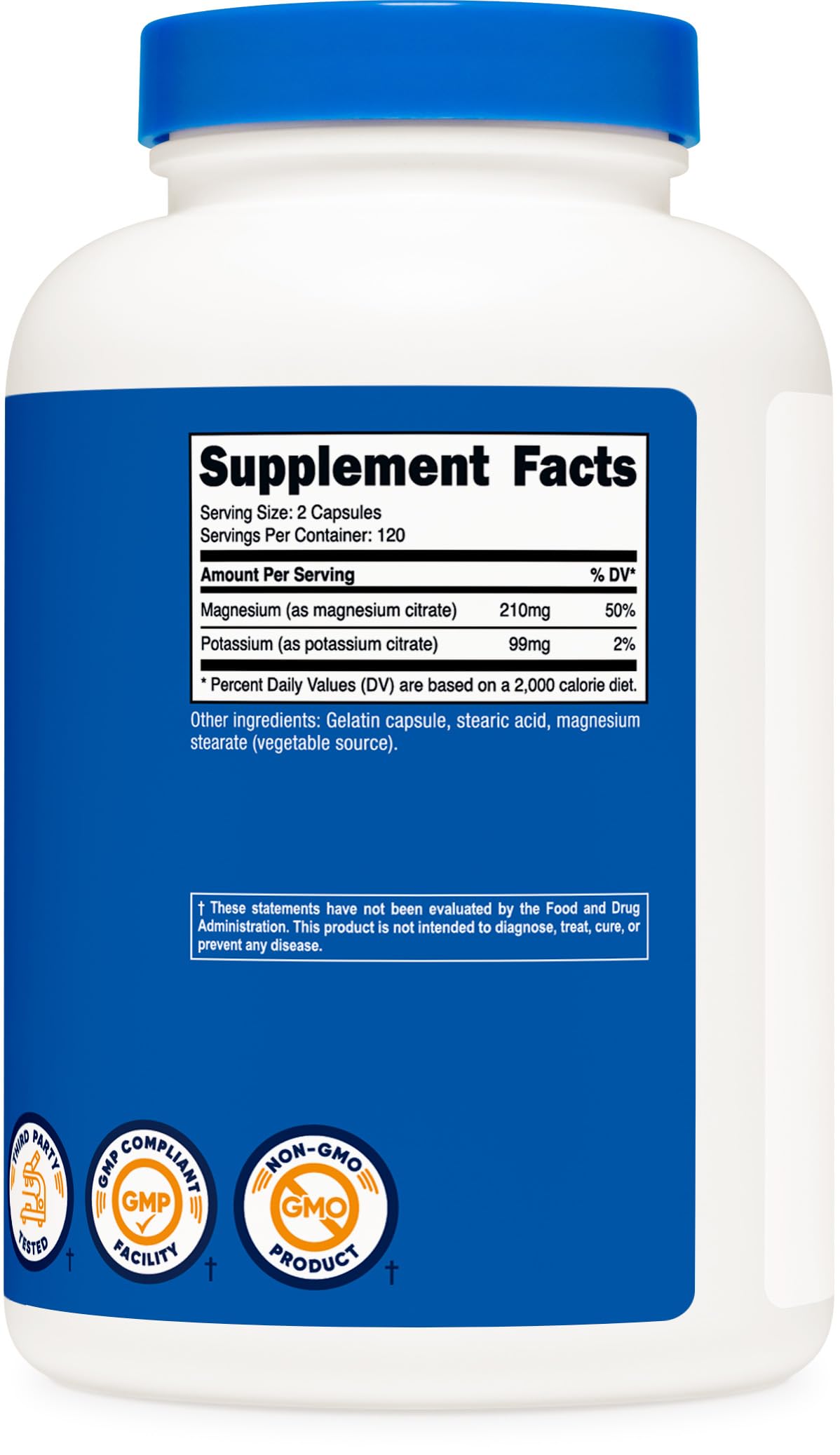 Foto 5 | Suplemento Nutricost De Potasio 99 Mg De Magnesio Y 210 Mg De Citratos - Venta Internacional.