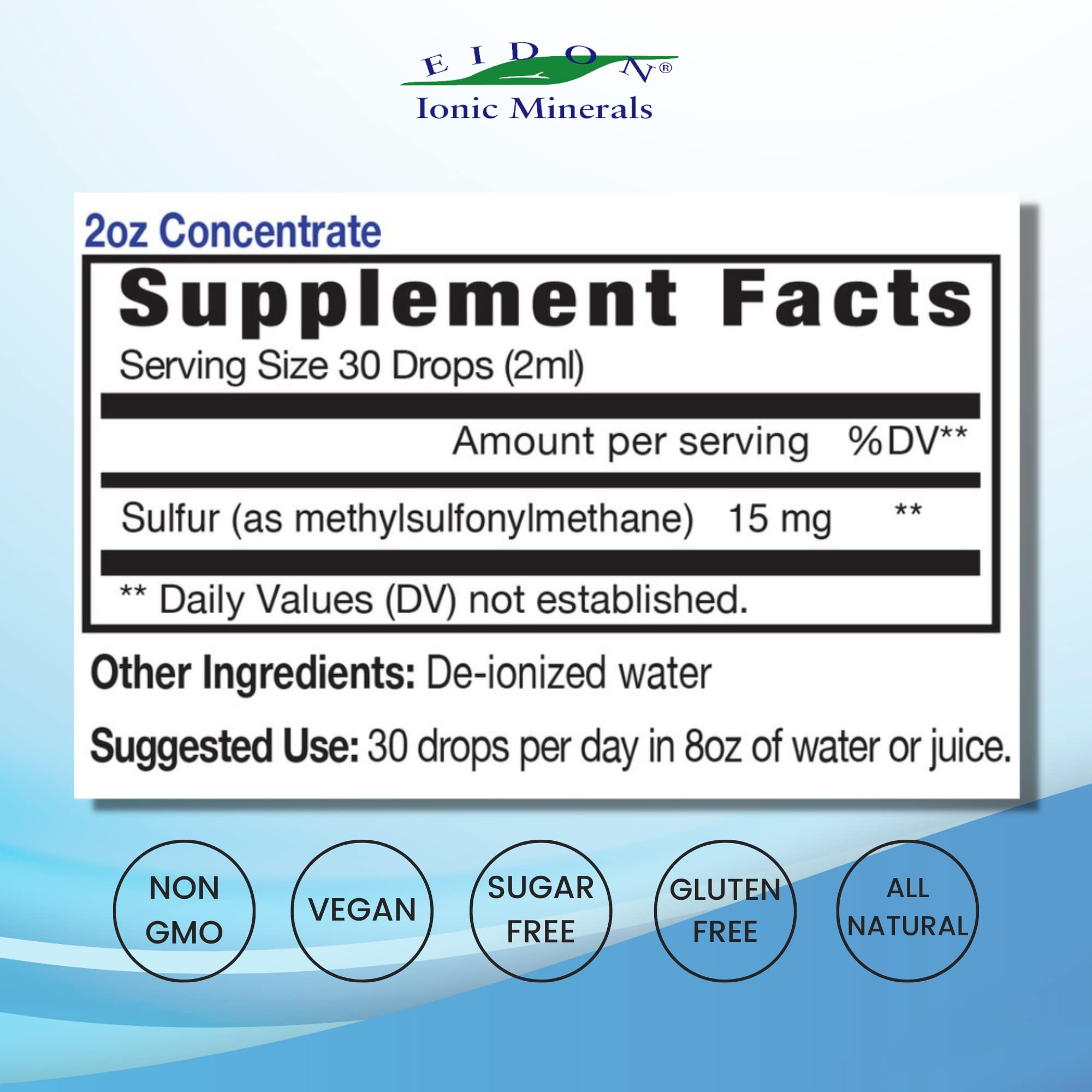 Foto 3 pulgar | Suplemento Eidon Ionic Minerals Liquid Sulfur 60 Ml - Venta Internacional.