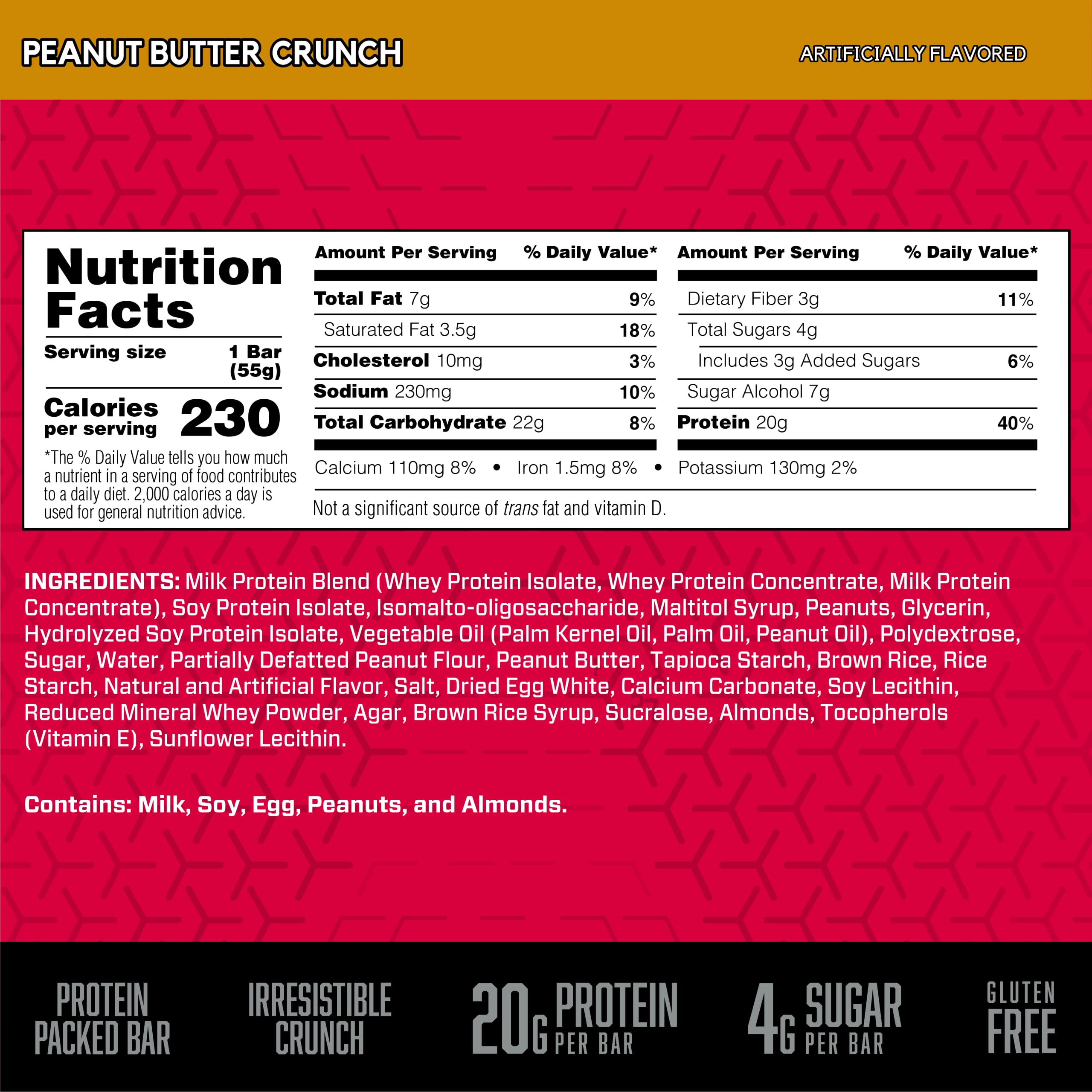 Foto 4 pulgar | Protein Snack Bar Bsn Protein Crisp Mantequilla De Cacahuete 20 G X12 - Venta Internacional.
