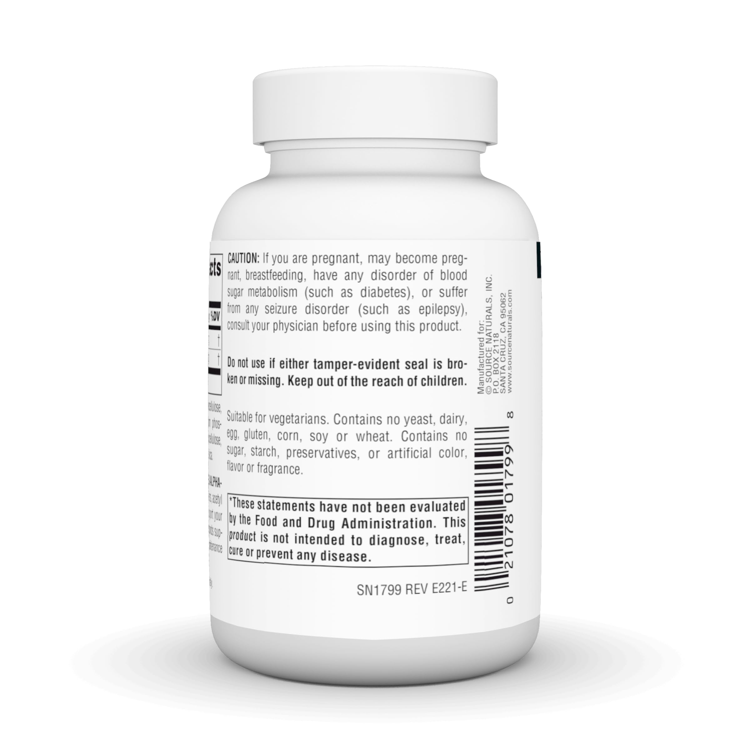 Foto 3 | Acetil L-carnitina Y Ácido Alfa-lipoico De Supplement Source Naturals 650 Mg, 60 Comprimidos - Venta Internacional.