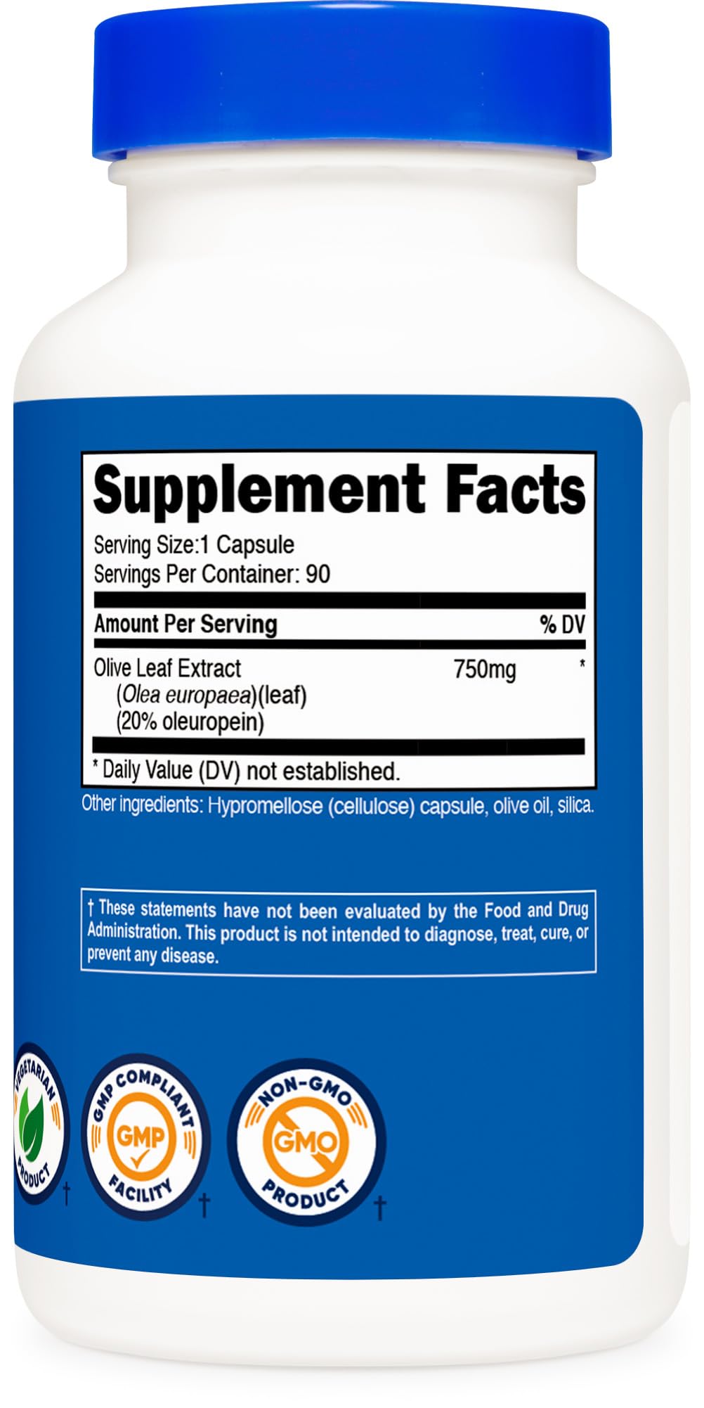 Foto 6 pulgar | Suplemento Nutricost De Extracto De Hoja De Olivo 750 Mg 90 Cápsulas - Venta Internacional.