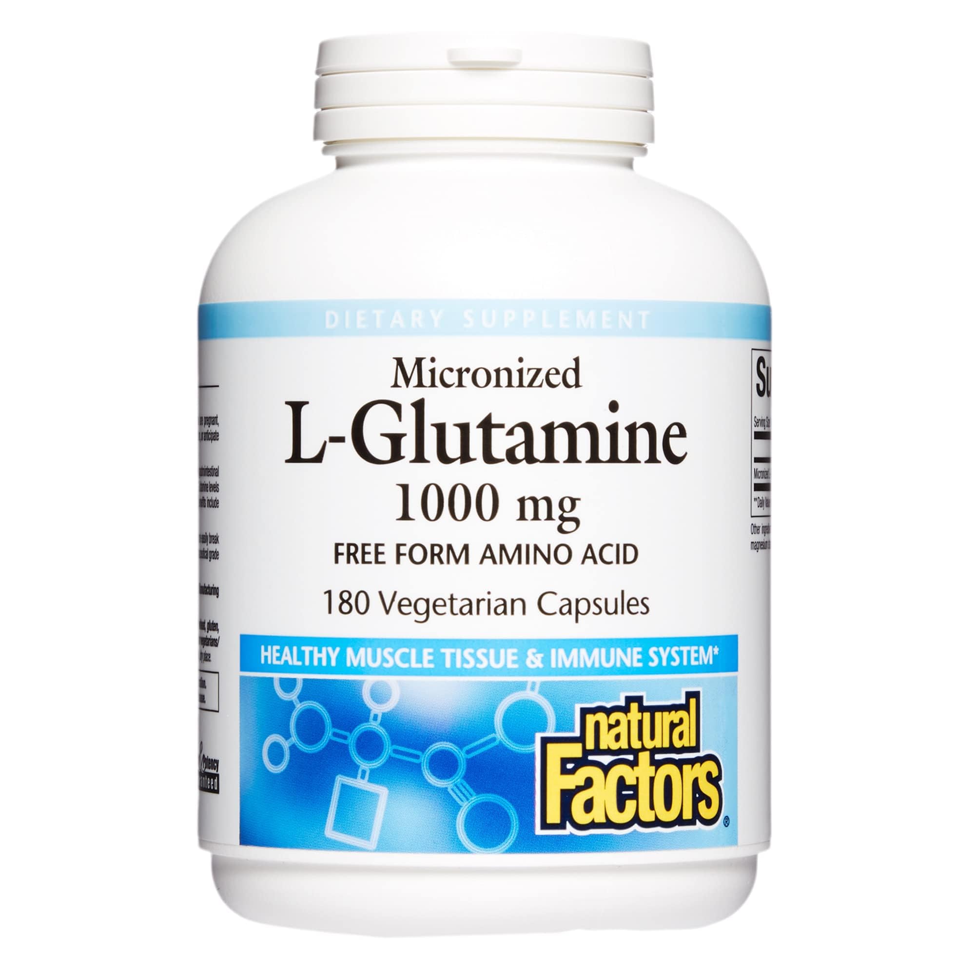 Foto 2 pulgar | Suplemento De L-glutamina Micronizada De Natural Factors 1000 Mg - Venta Internacional.