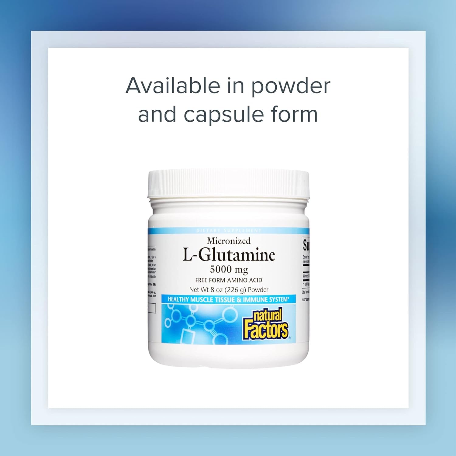 Foto 7 | Suplemento De L-glutamina Micronizada De Natural Factors 1000 Mg - Venta Internacional.