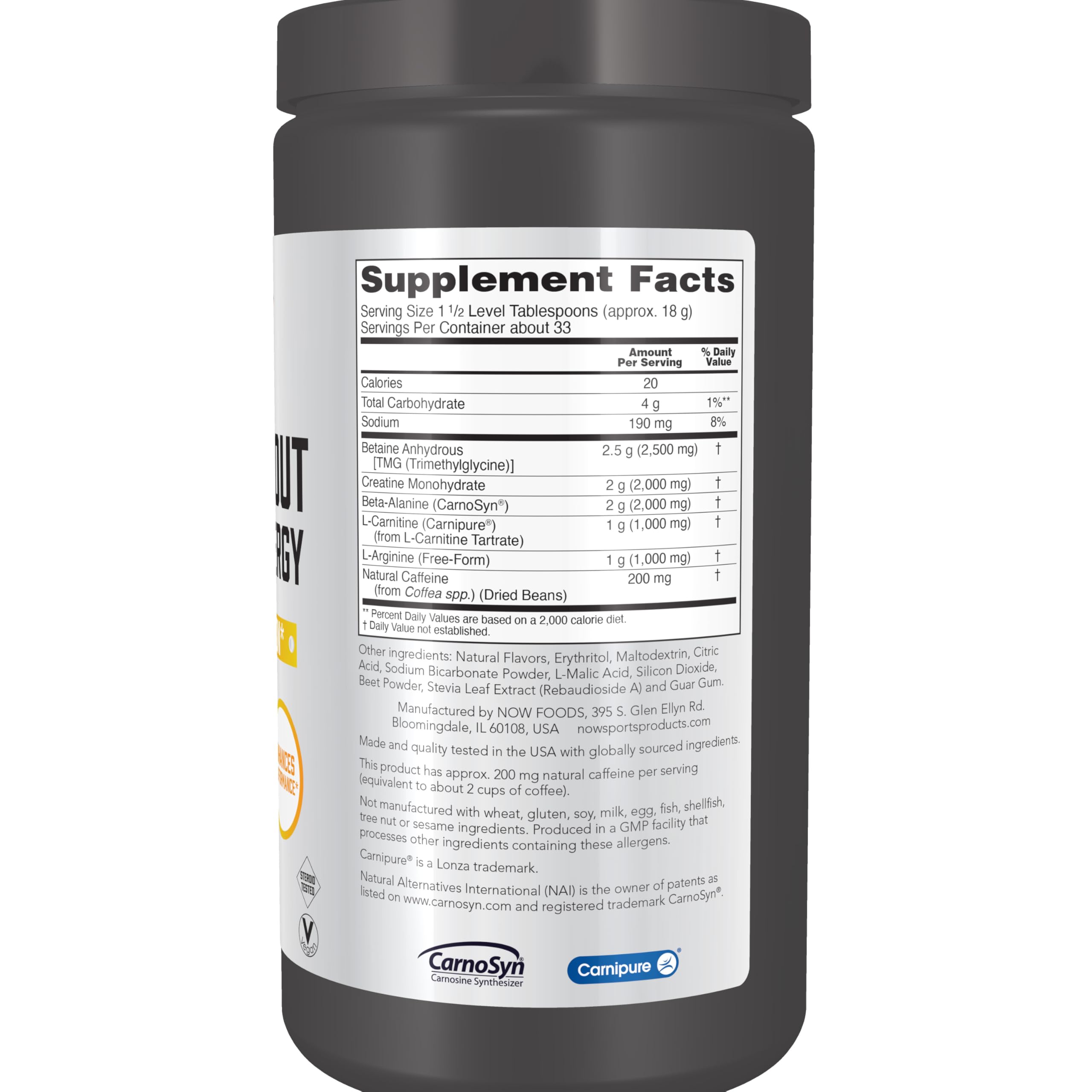Foto 4 pulgar | Suplemento Now Sports Pre-workout Advanced Energy 625 Ml - Venta Internacional.