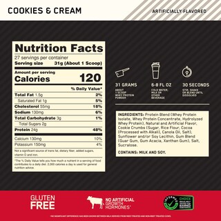 Foto 3 | Proteína En Polvo Optimum Nutrition Gold Standard 100% Whey 907 G - Venta Internacional.