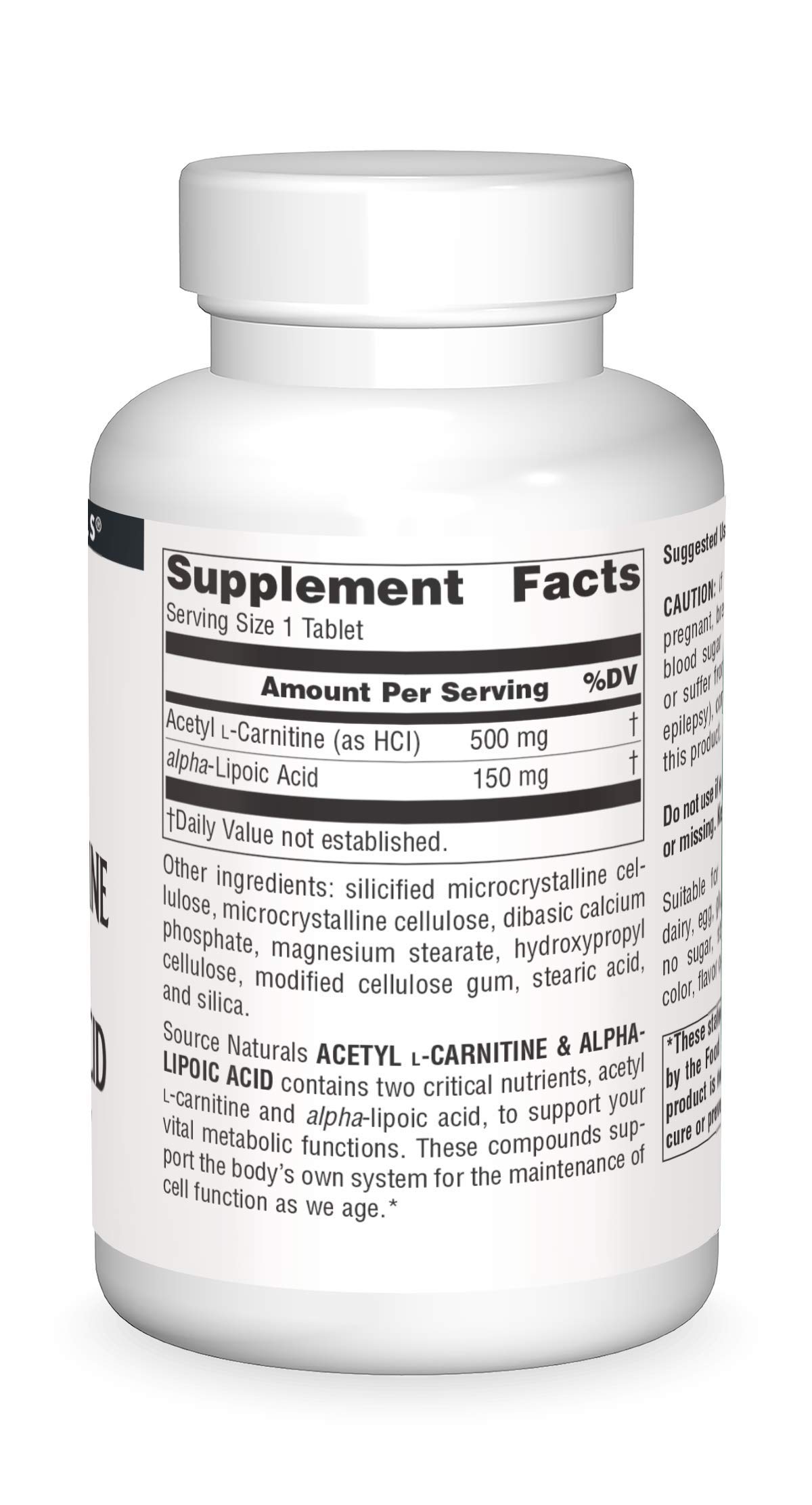 Foto 4 pulgar | Acetil L-carnitina Y Ácido Alfa-lipoico De Supplement Source Naturals 650 Mg 120 Comprimidos - Venta Internacional.