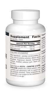 Foto 3 | Acetil L-carnitina Y Ácido Alfa-lipoico De Supplement Source Naturals 650 Mg 120 Comprimidos - Venta Internacional.