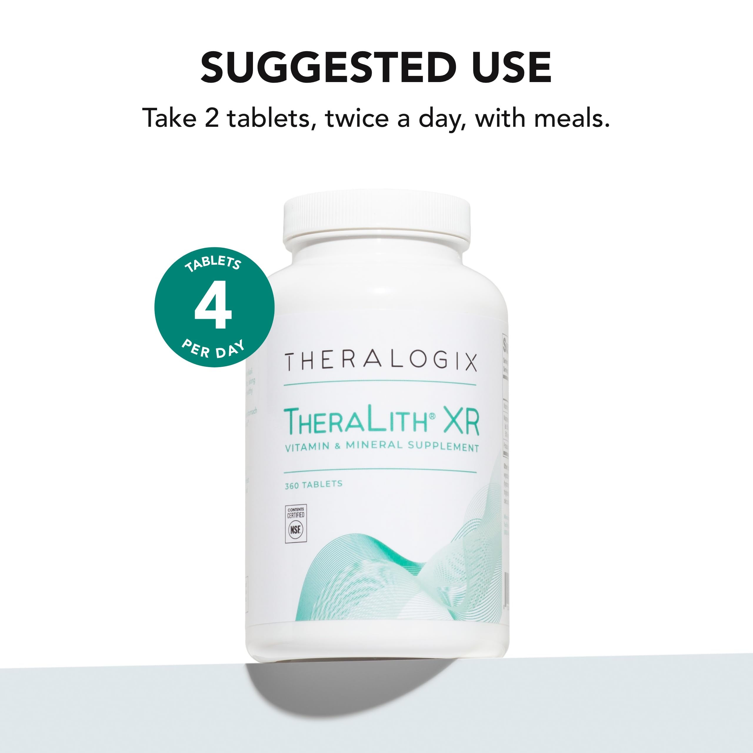 Foto 5 pulgar | Suplemento Theralogix Theralith Xr Vitamin & Mineral 360 Comprimidos - Venta Internacional.