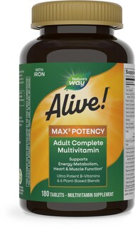 Foto 1 | Multivitamínico Nature's Way Alive! Max3 Potency para Adultos 180 Comprimidos - Venta Internacional