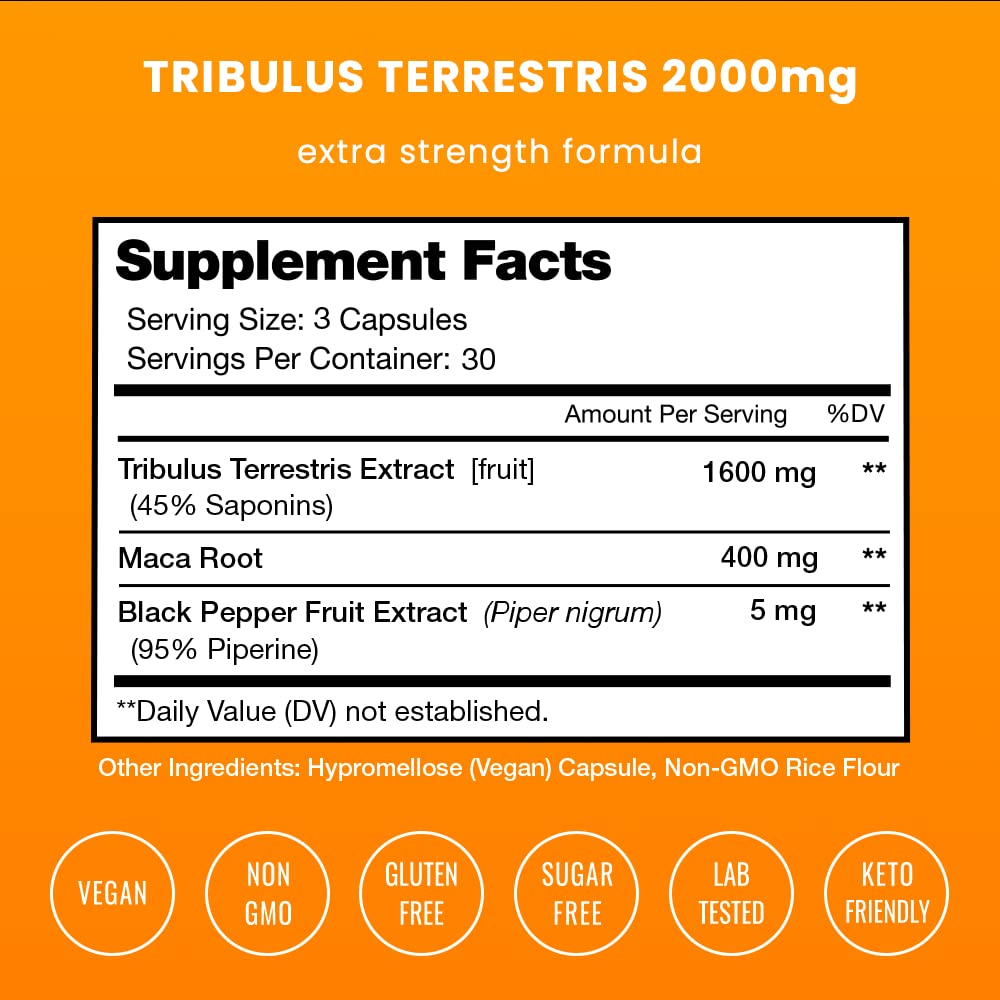 Foto 3 pulgar | Suplemento Nutrachamps Tribulus Terrestris 2000 Mg 90 Cápsulas - Venta Internacional.