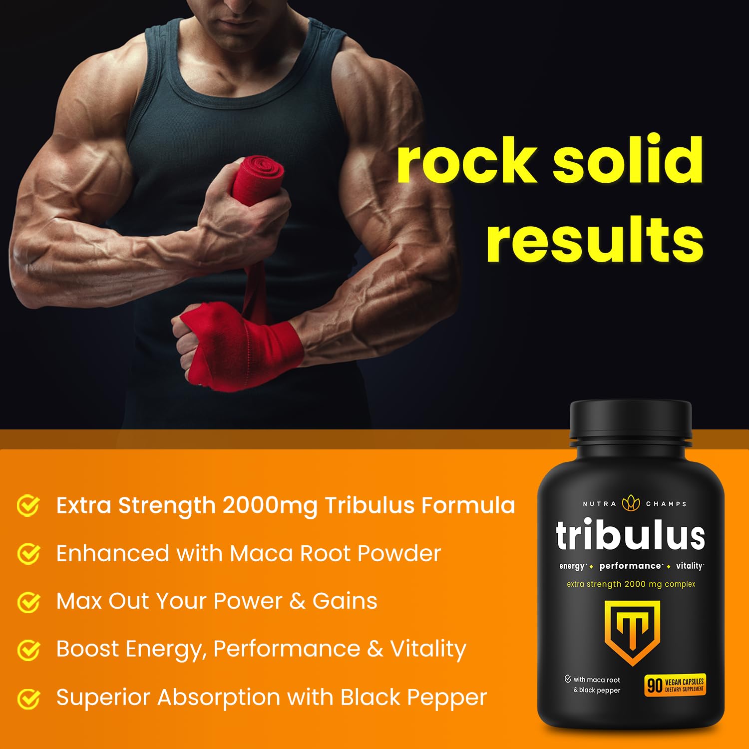 Foto 5 pulgar | Suplemento Nutrachamps Tribulus Terrestris 2000 Mg 90 Cápsulas - Venta Internacional.