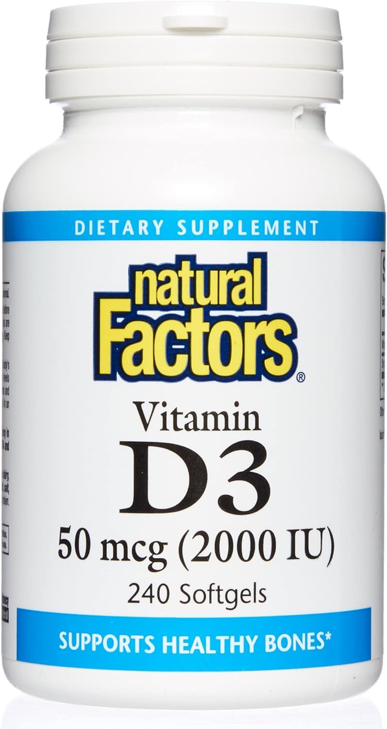 Foto 2 pulgar | Suplemento de Vitamina D3 Natural Factors 2000 UI 240 Cápsulas - Venta Internacional