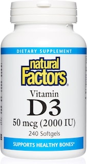 Foto 1 | Suplemento de Vitamina D3 Natural Factors 2000 UI 240 Cápsulas - Venta Internacional