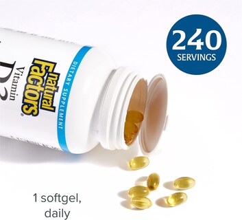 Foto 2 | Suplemento de Vitamina D3 Natural Factors 2000 UI 240 Cápsulas - Venta Internacional