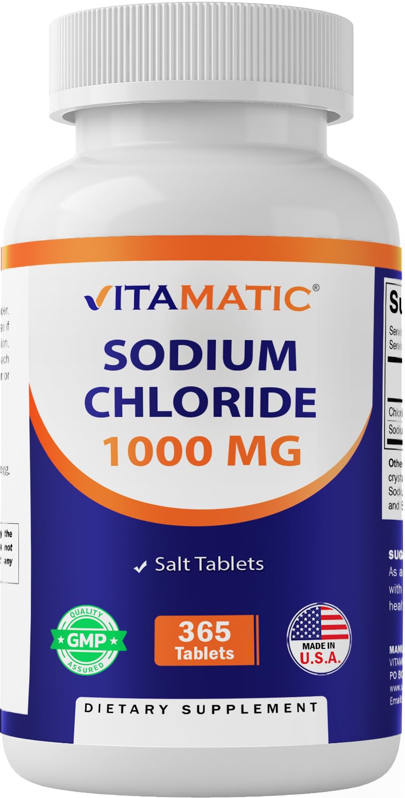 Foto 2 pulgar | Tabletas De Sal, Cloruro De Sodio Vitamático, 1000 Mg, 365 Tabletas - Venta Internacional.
