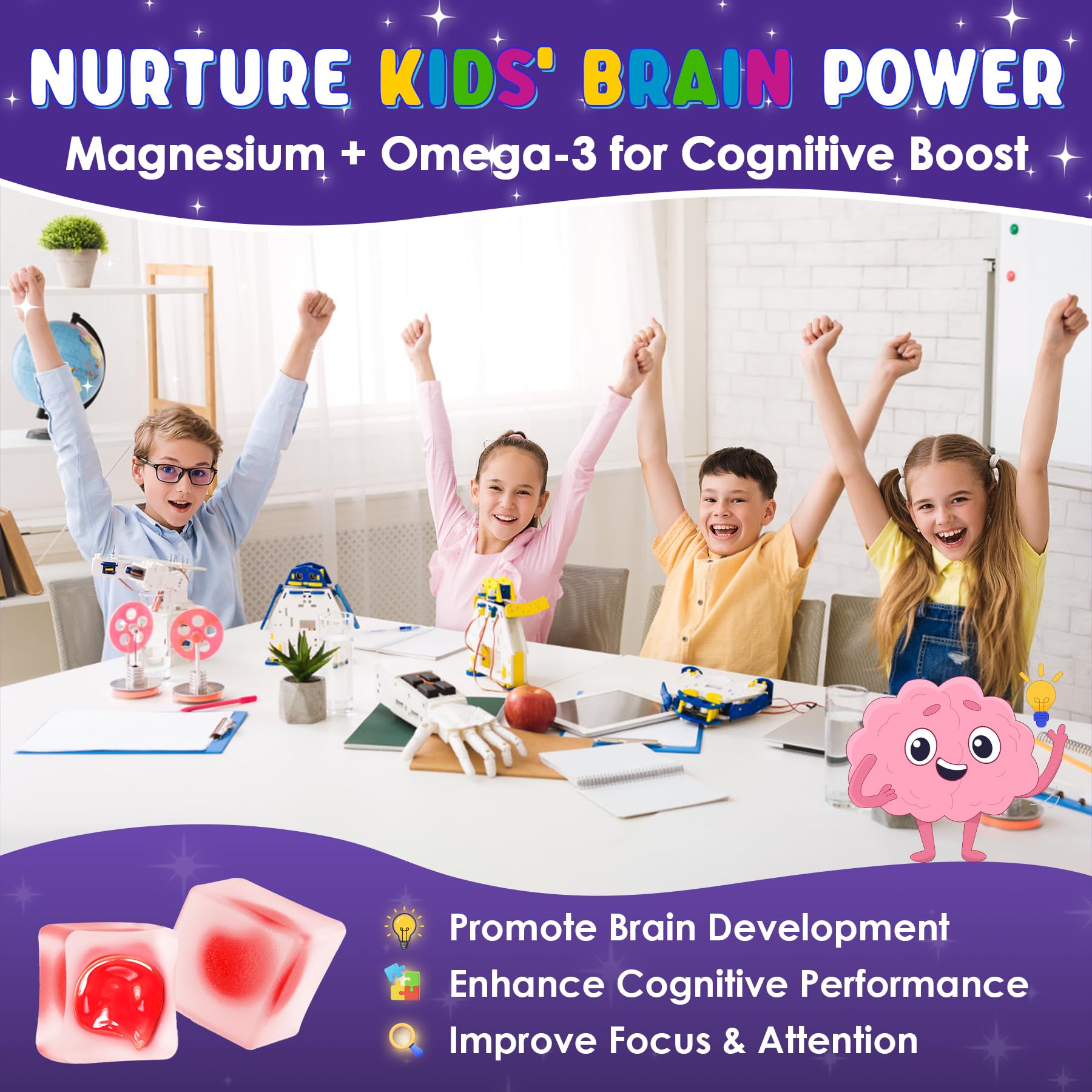 Foto 5 | Magnesio Lilicare para Niños con Omega 3 60 Gomitas - Venta Internacional