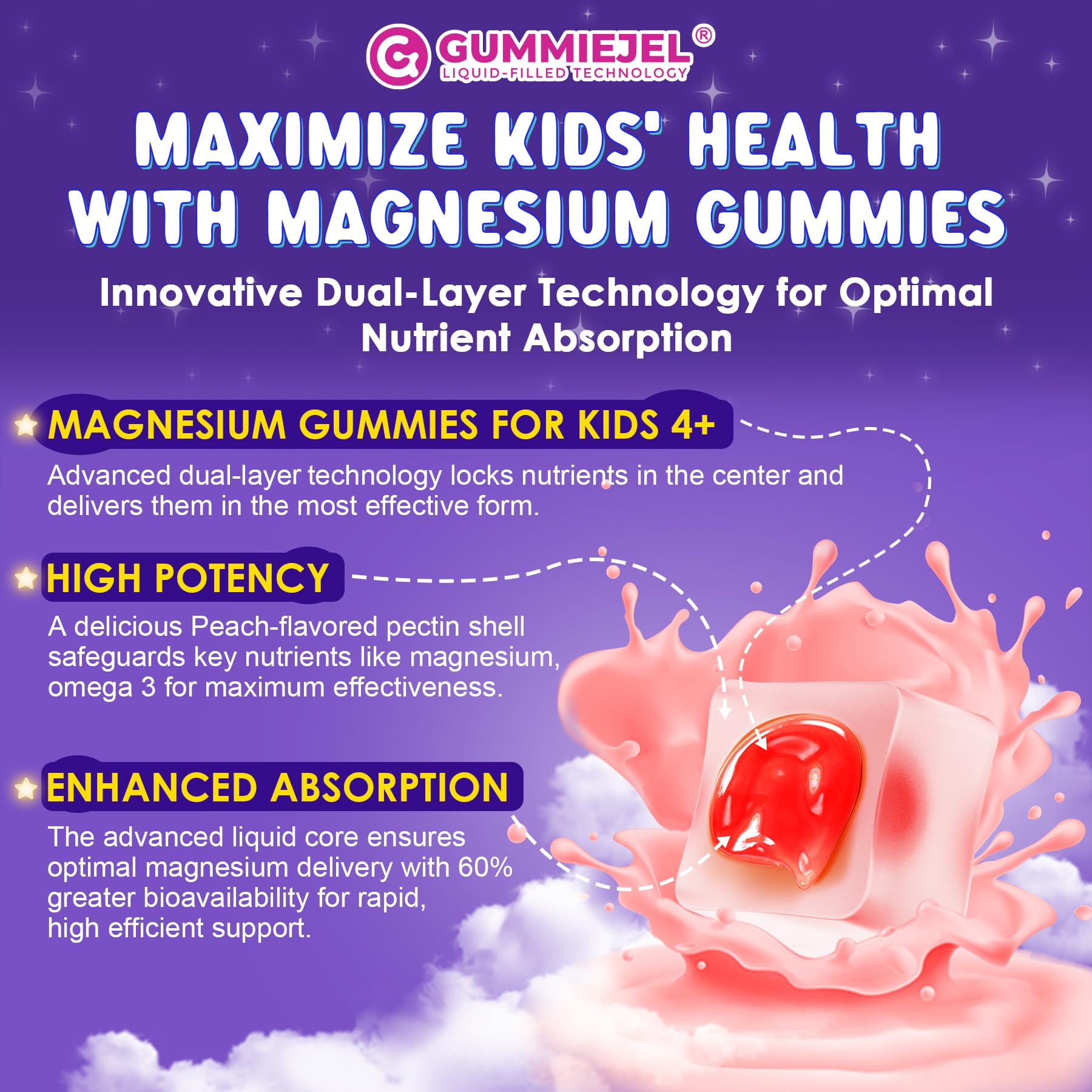 Foto 8 pulgar | Magnesio Lilicare para Niños con Omega 3 60 Gomitas - Venta Internacional