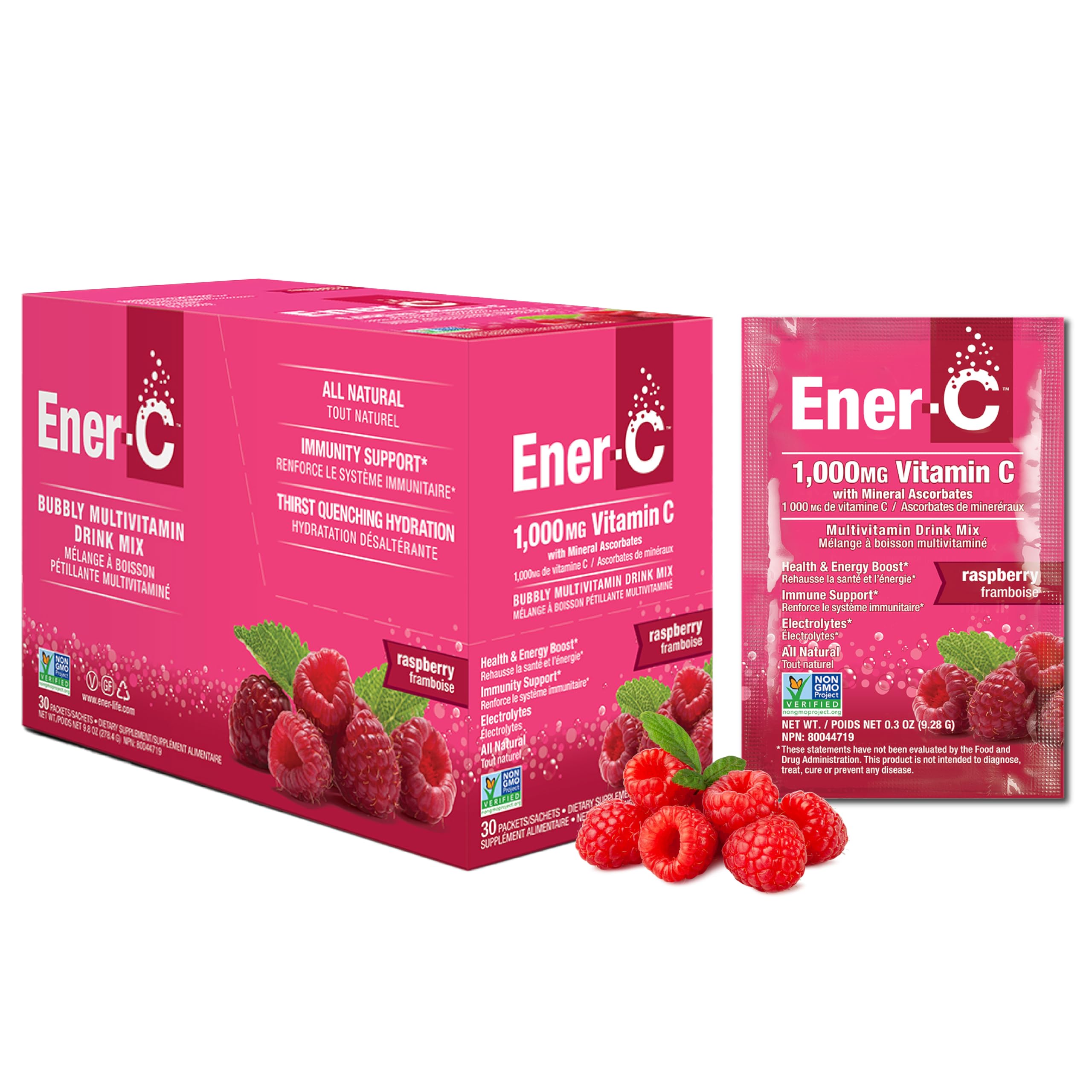 Foto 2 pulgar | Multivitamínico de Frambuesa Drink Mix Ener-C con Vitamina C 1000 mg - Venta Internacional