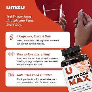 Foto 4 | Potenciador De Óxido Nítrico Umzu Redwood Max 60 Cápsulas - Venta Internacional.