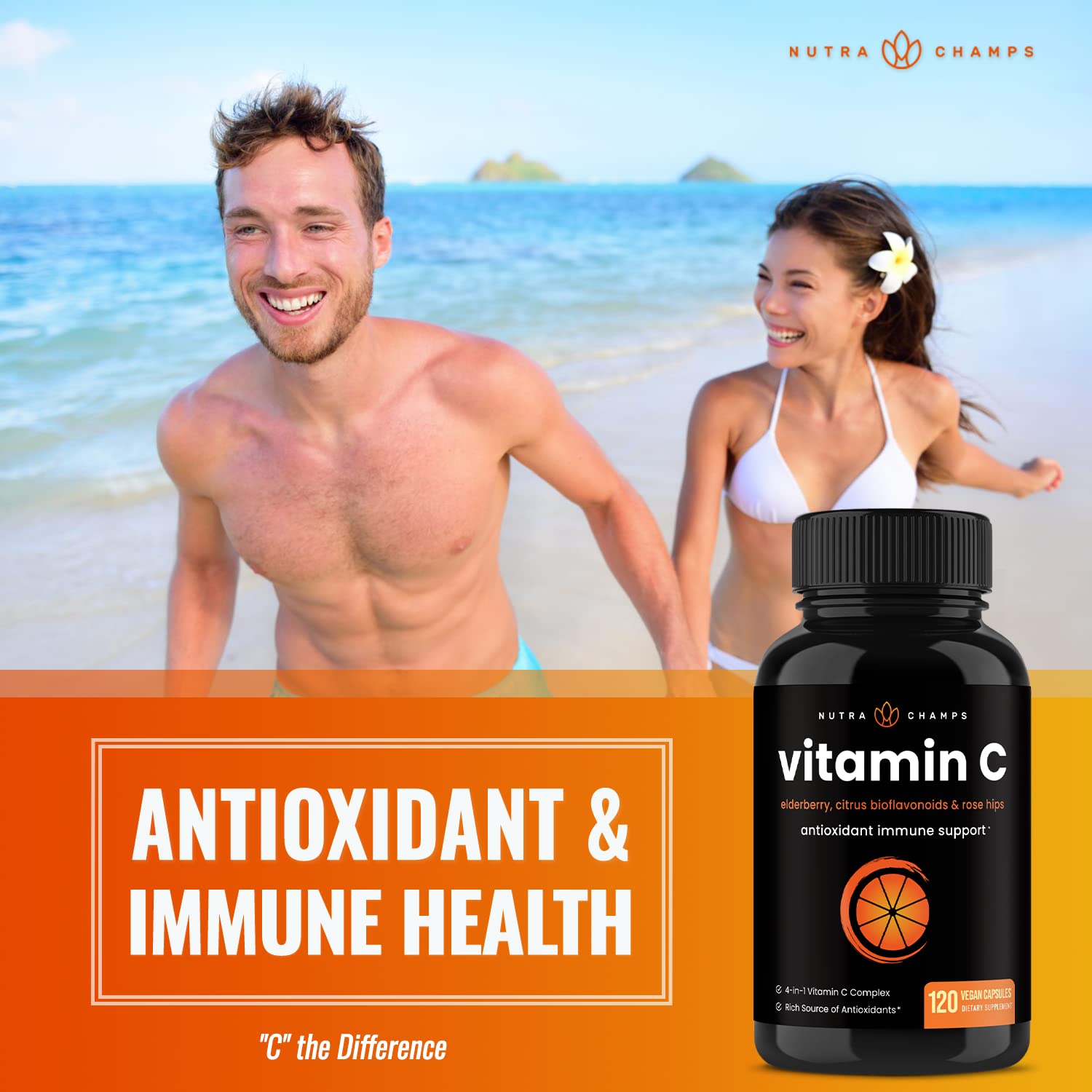 Foto 4 | Suplemento Nutrachamps De Vitamina C 1000 Mg Con Saúco 120 Cápsulas - Venta Internacional.