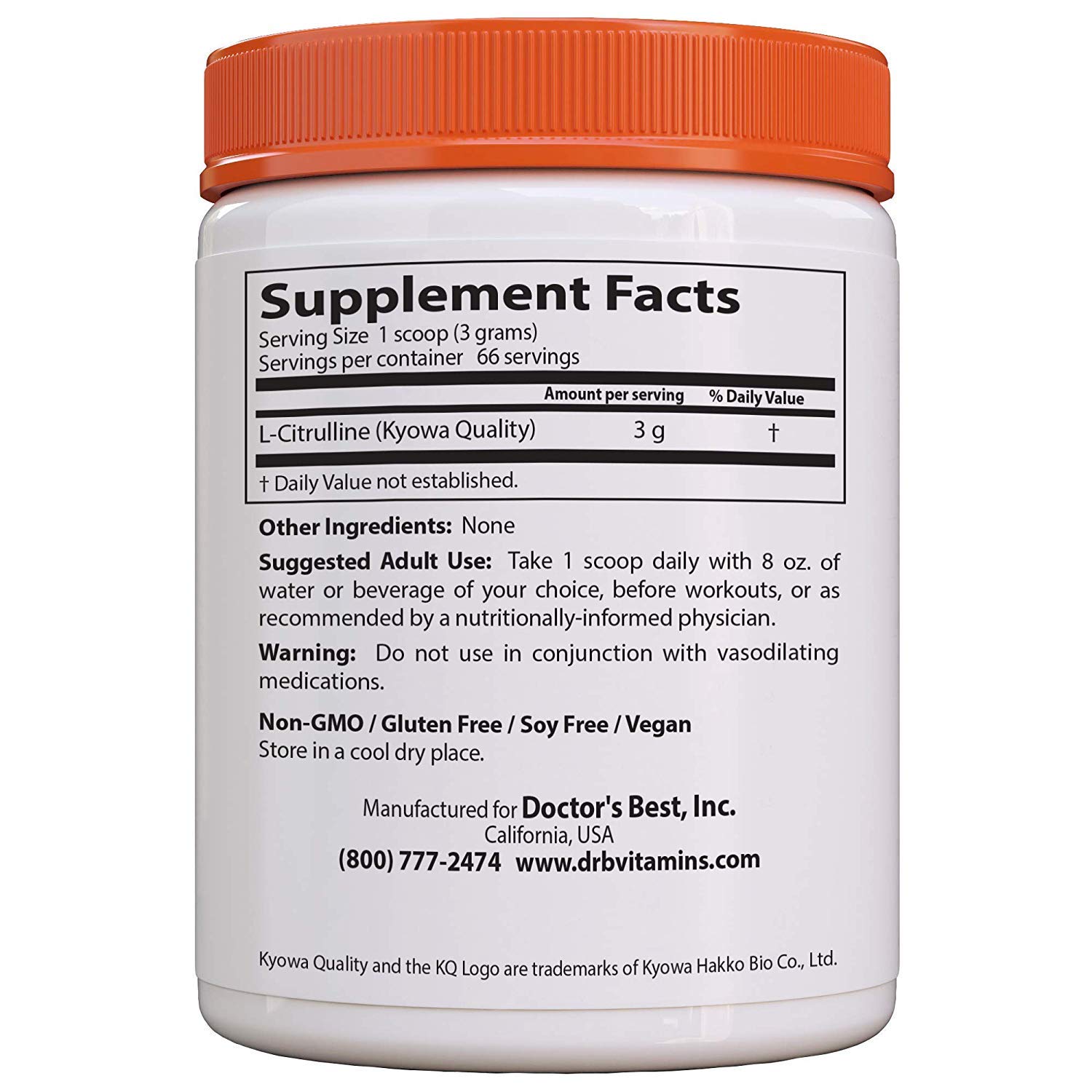 Foto 2 | Suplemento Doctor's Best L-citrulina en Polvo 200 G - Venta Internacional