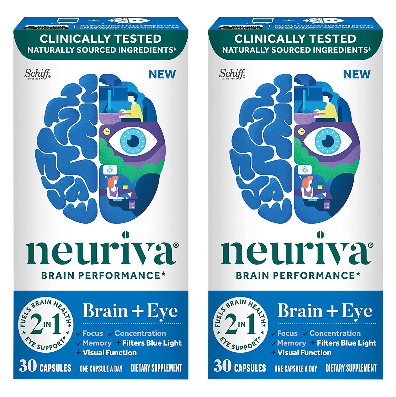 Foto 2 pulgar | Suplemento Neuriva Brain + Eye Support Capsules (30 Cápsulas) - Venta Internacional.