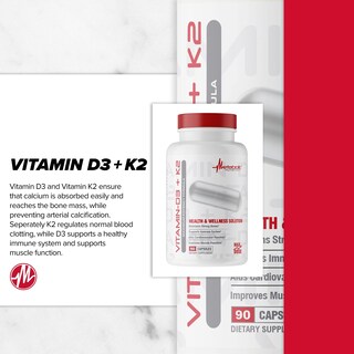 Foto 4 | Suplemento Metabólico Vitamina D3 + K2 7000 Ui 90 Cápsulas - Venta Internacional