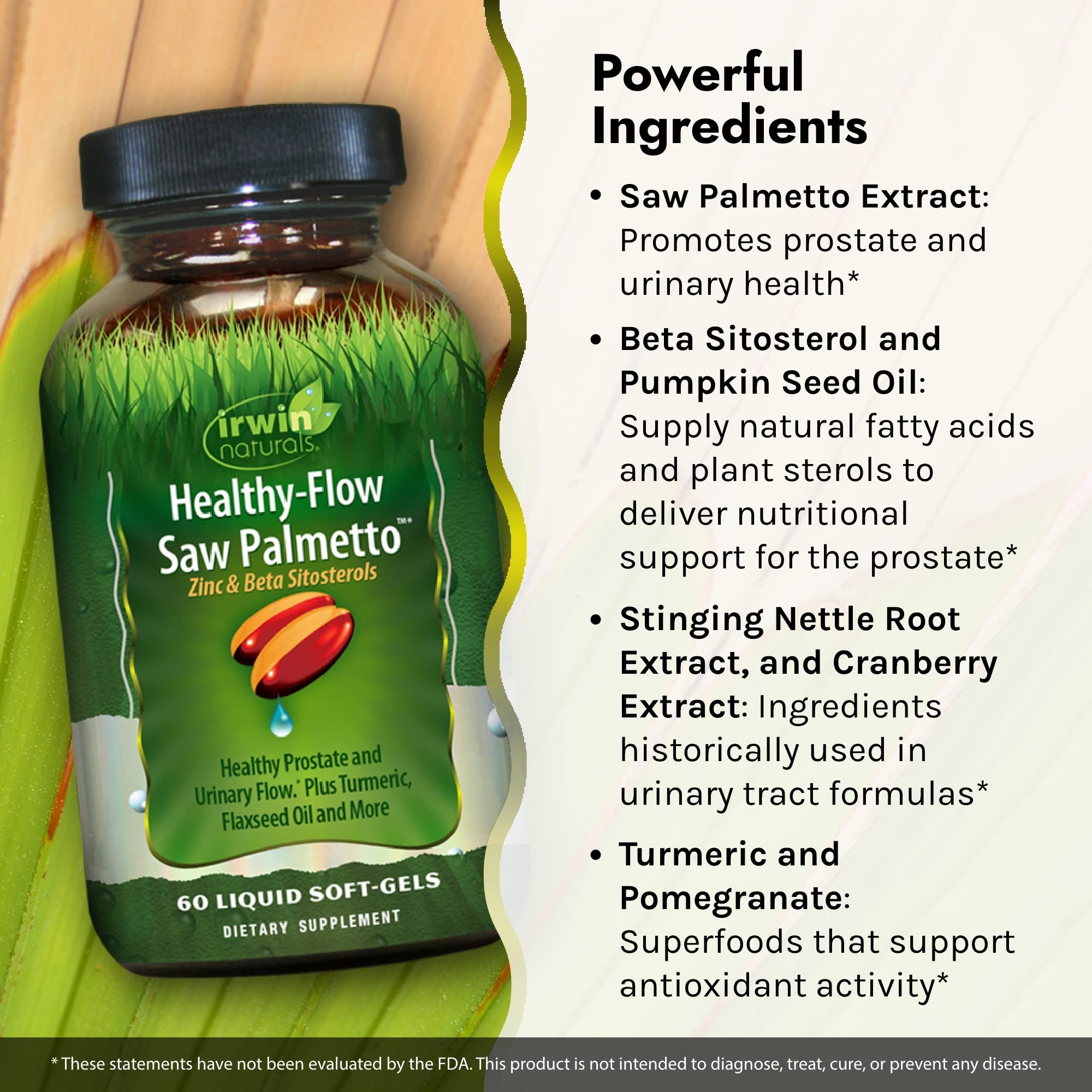Foto 4 | Suplemento Irwin Naturals Healthy Flow Saw Palmetto 60 Cápsulas Blandas - Venta Internacional