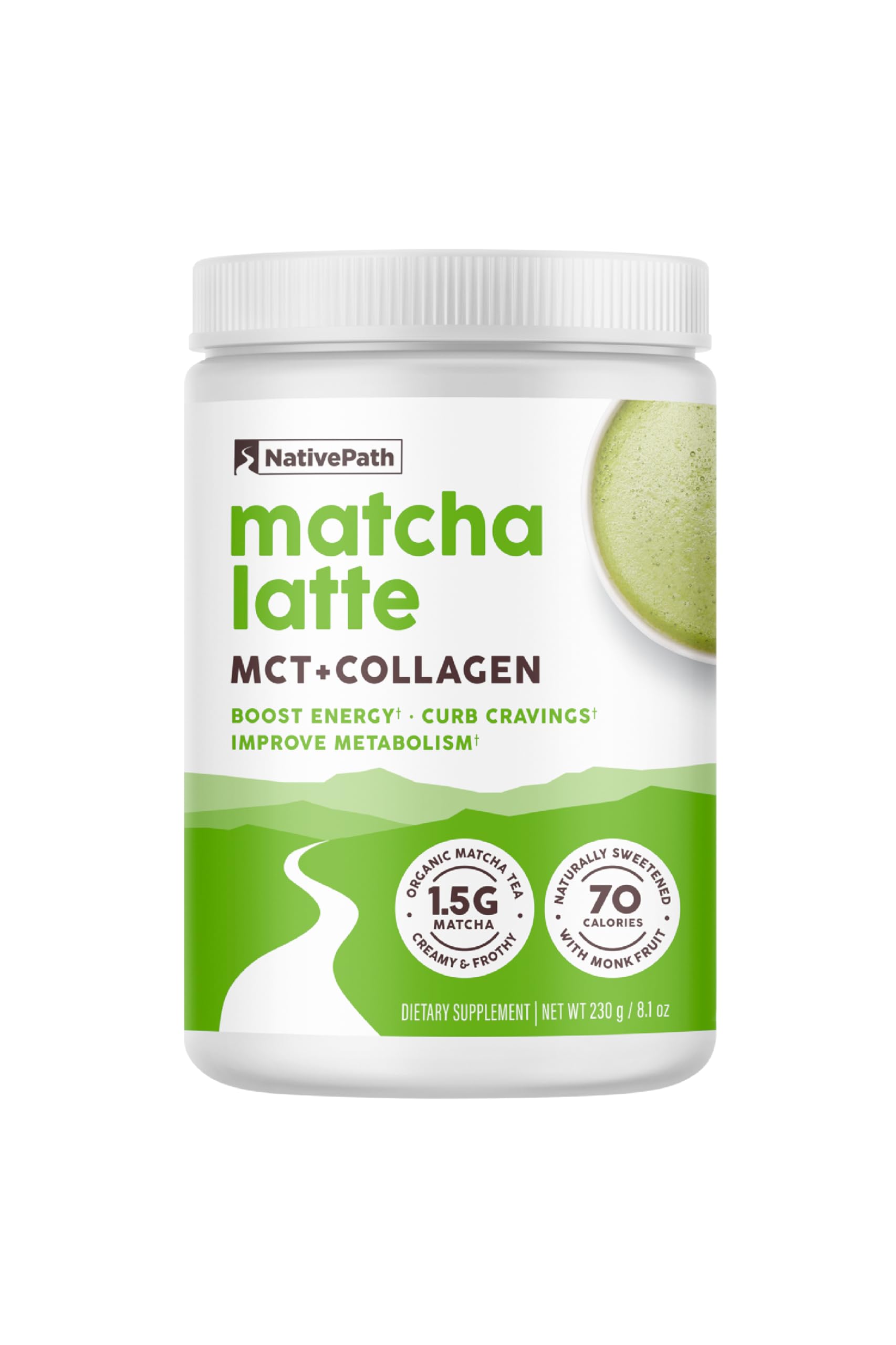 Foto 2 pulgar | Suplemento De Péptidos De Colágeno Nativepath Matcha Latte 230 G - Venta Internacional.
