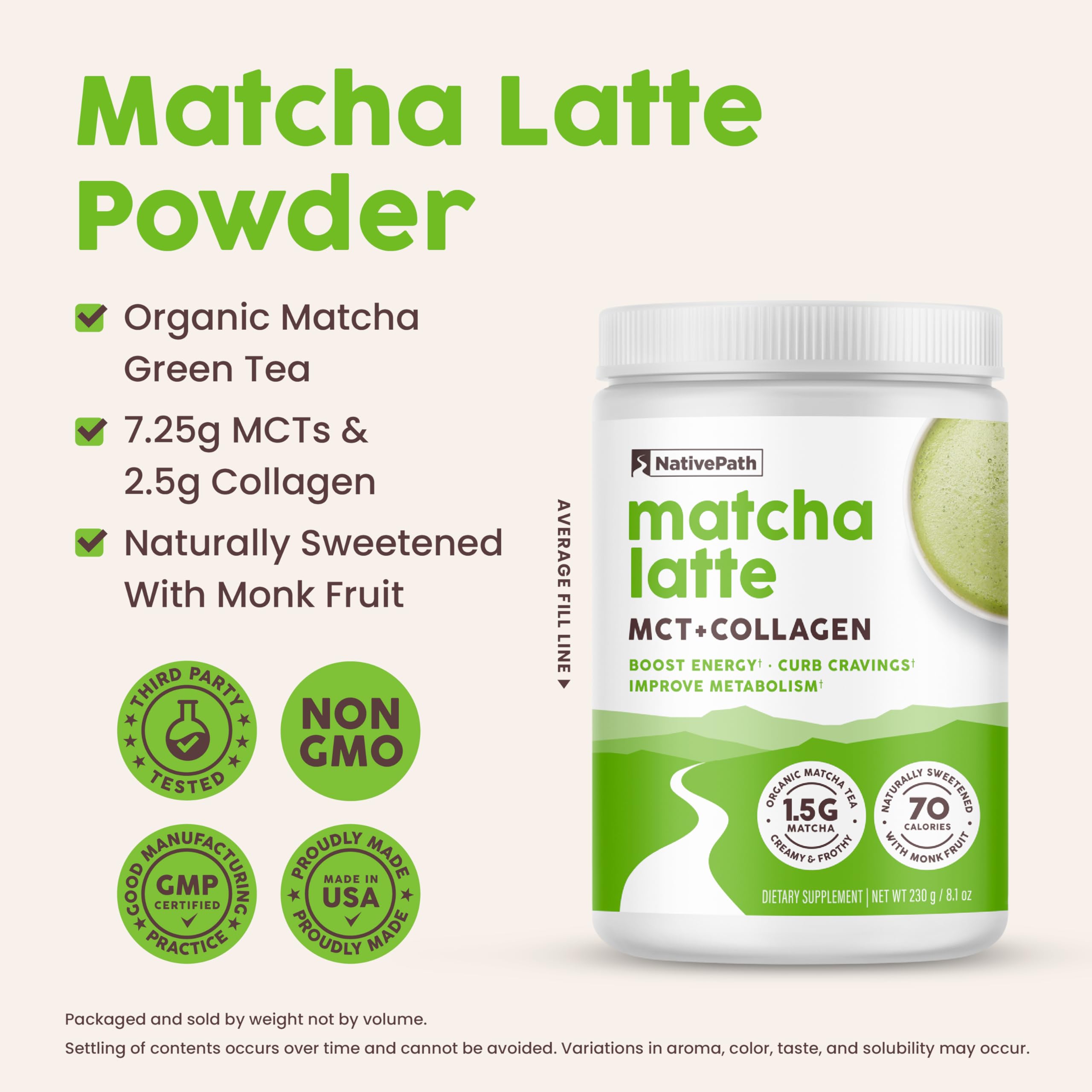 Foto 5 pulgar | Suplemento De Péptidos De Colágeno Nativepath Matcha Latte 230 G - Venta Internacional.