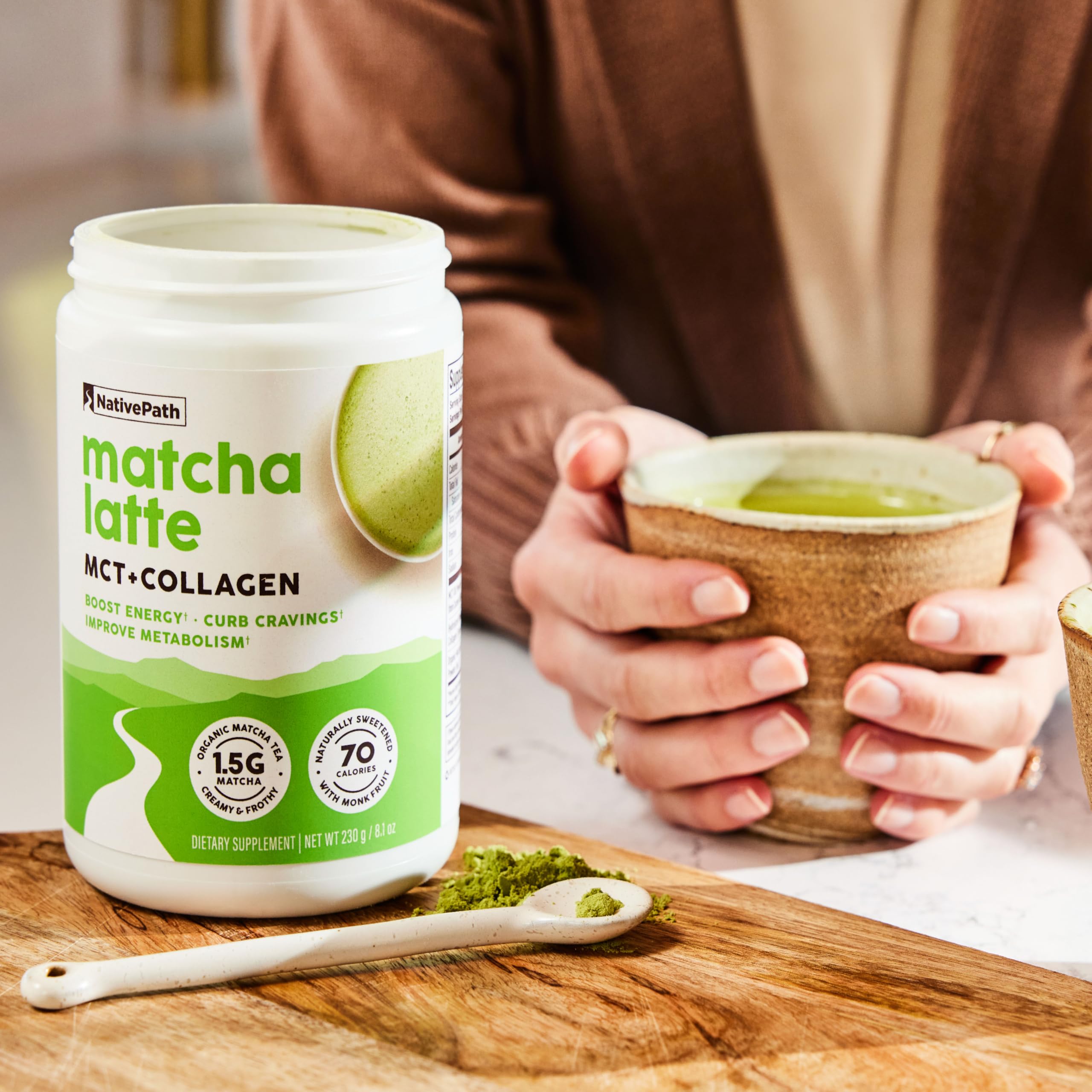 Foto 8 pulgar | Suplemento De Péptidos De Colágeno Nativepath Matcha Latte 230 G - Venta Internacional.