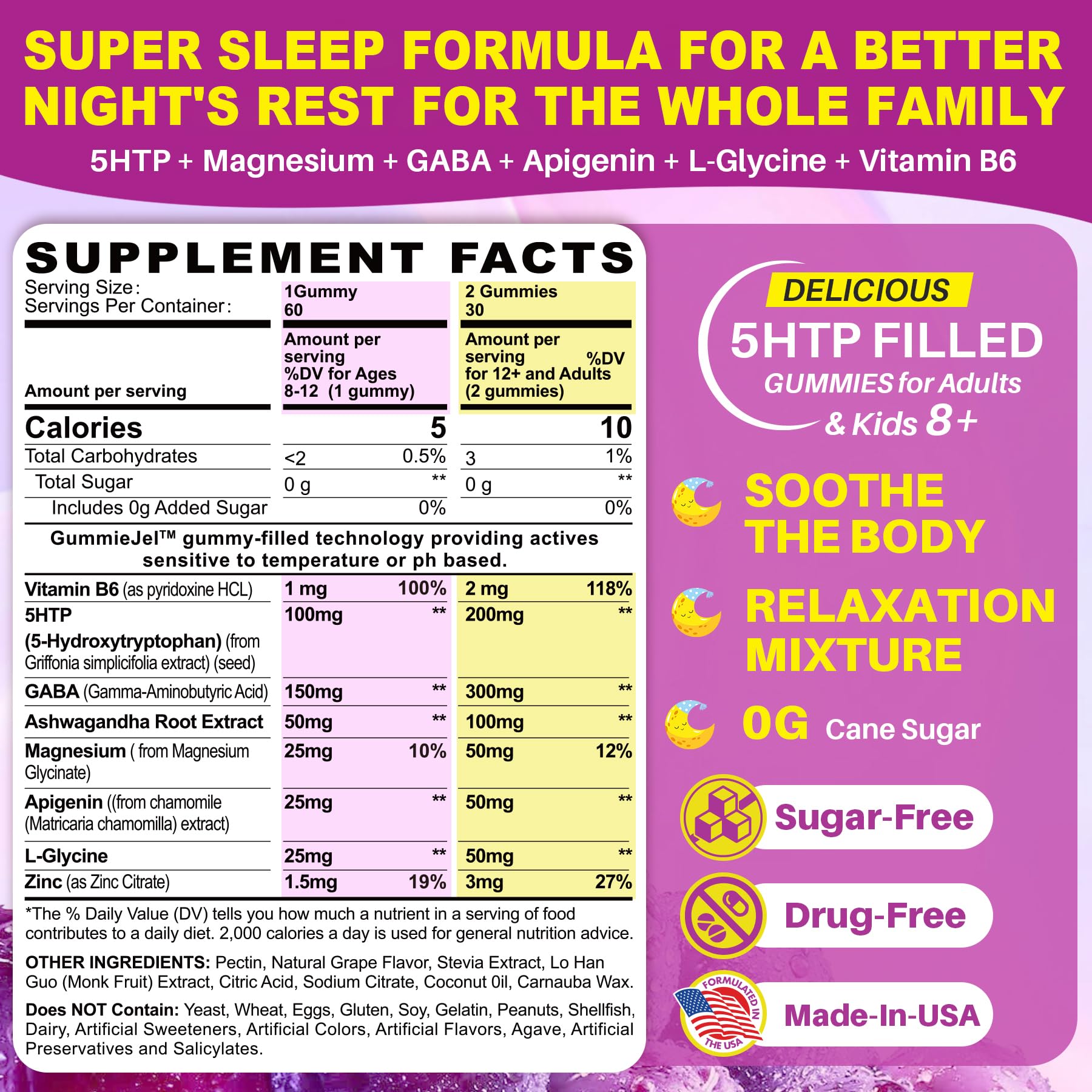 Foto 3 pulgar | Suplemento De Gomitas Lilicare 5htp 200 Mg Con Glicinato De Magnesio - Venta Internacional.