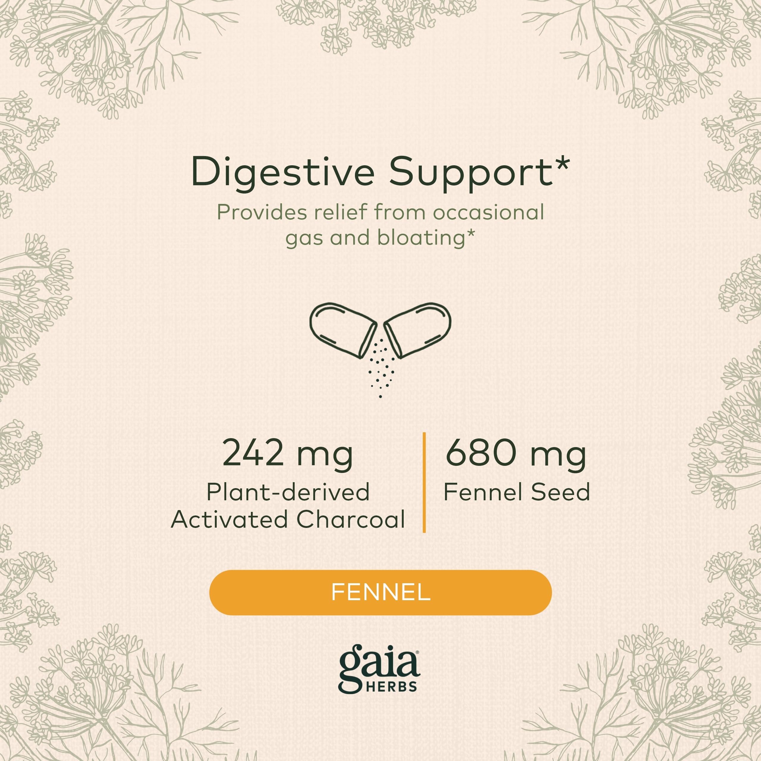 Foto 3 | Suplemento Gaia Herbs Gas & Bloating 50 Cápsulas - Venta Internacional