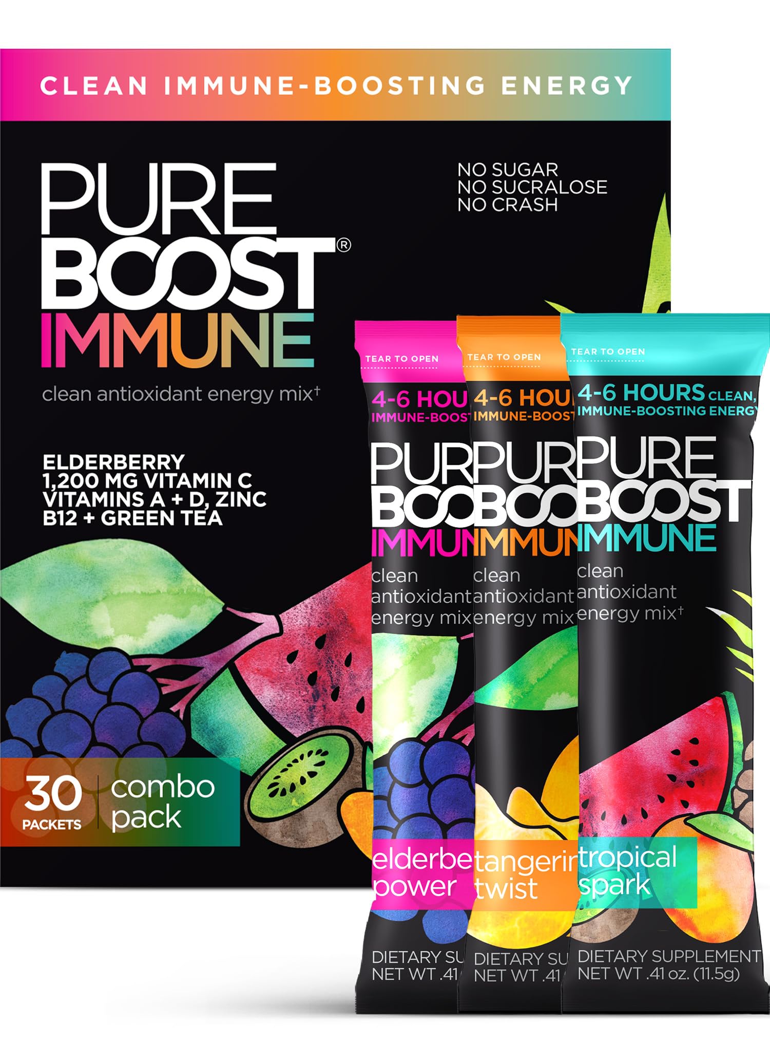 Foto 2 pulgar | Bebida Energética Pureboost Immune Con Saúco, 30 Paquetes - Venta Internacional.