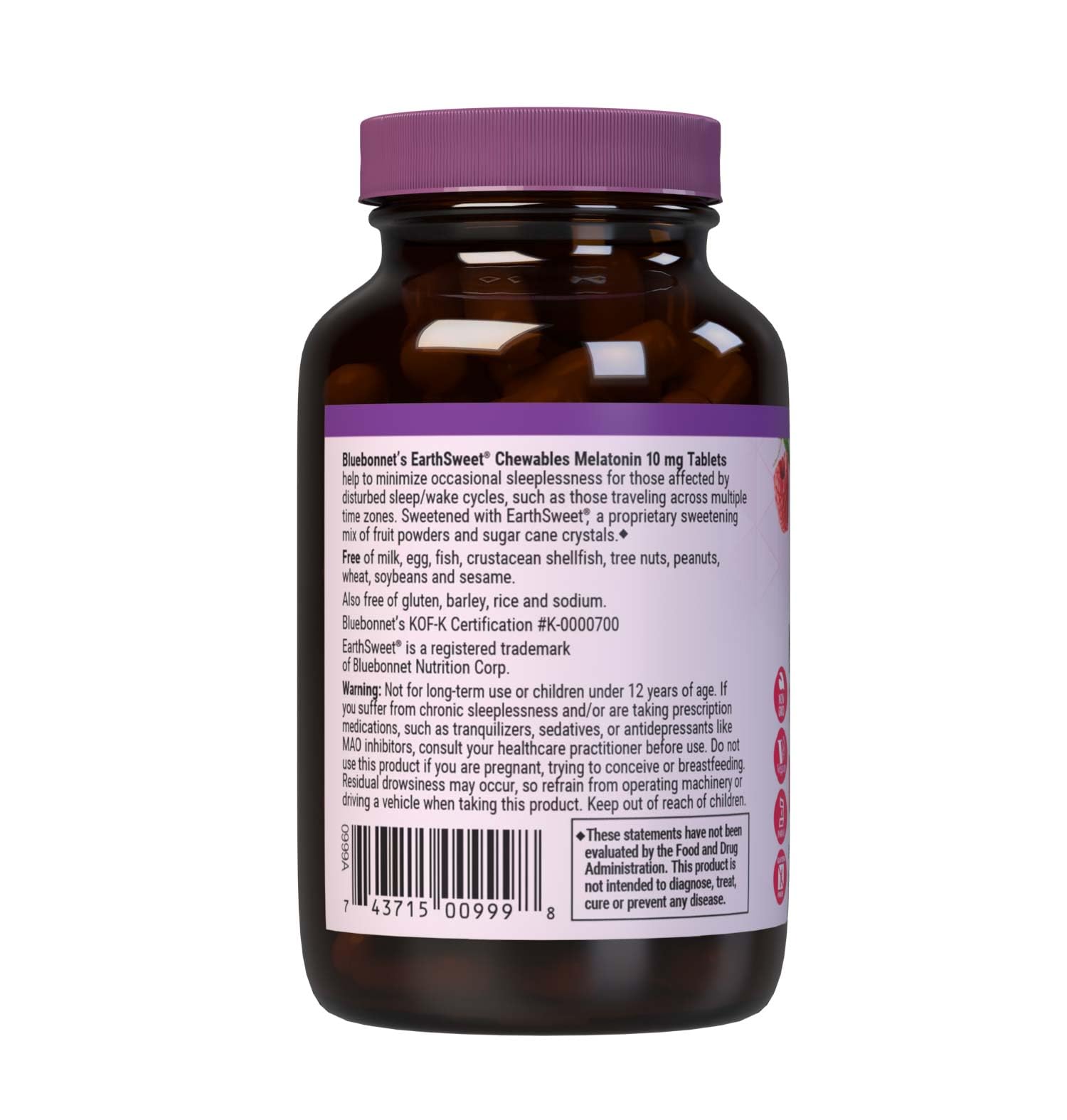 Foto 7 pulgar | Suplemento Bluebonnet Nutrition Earthsweet Melatonina 10 Mg - Venta Internacional.