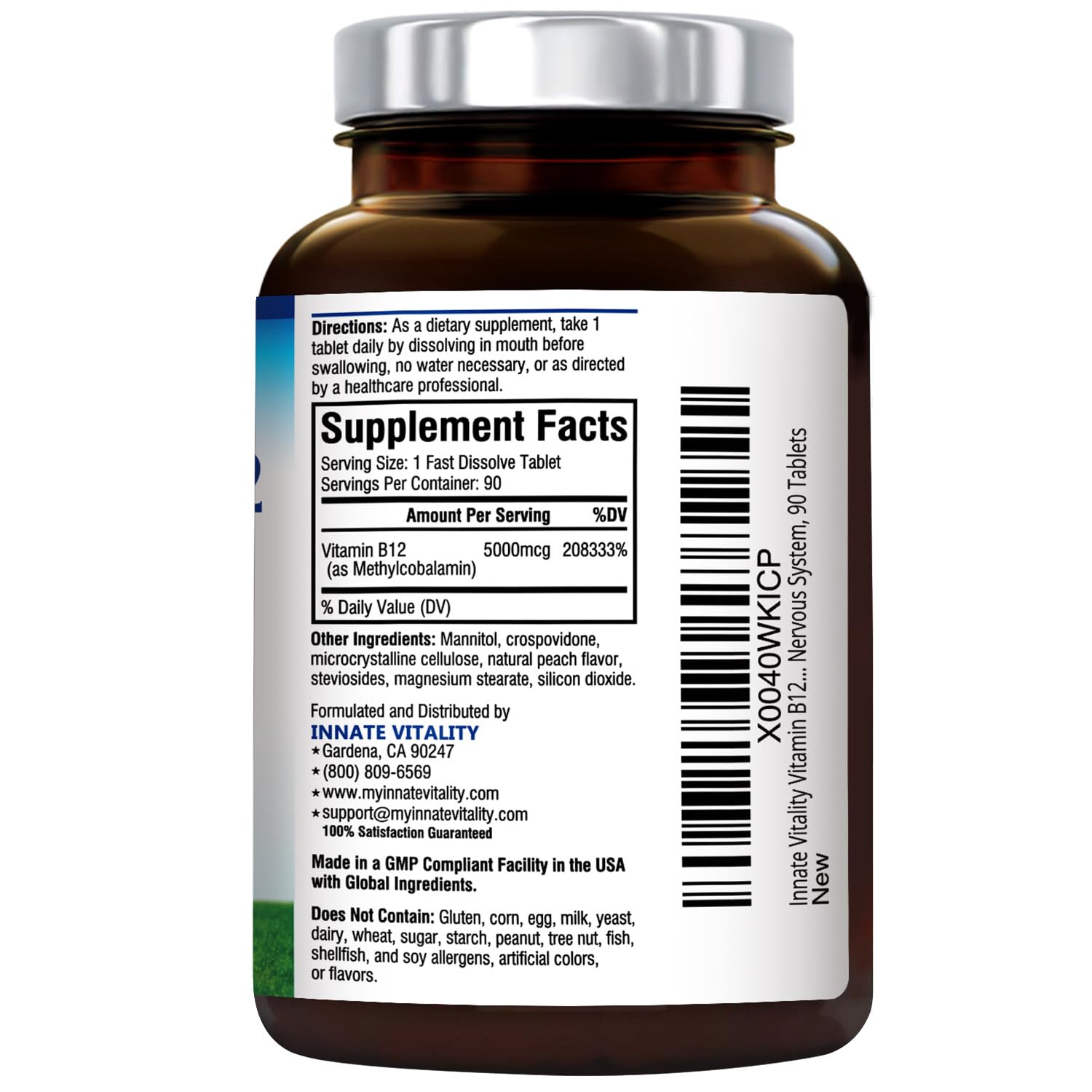 Foto 4 pulgar | Suplemento Vitamina B12 Innate Vitality 5000 Mcg 90 Comprimidos - Venta Internacional