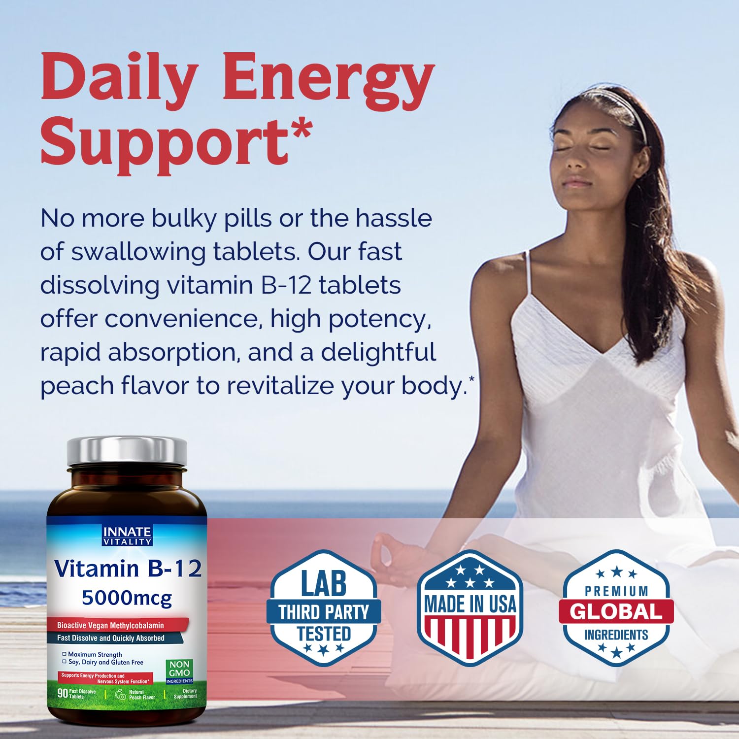Foto 6 pulgar | Suplemento Vitamina B12 Innate Vitality 5000 Mcg 90 Comprimidos - Venta Internacional