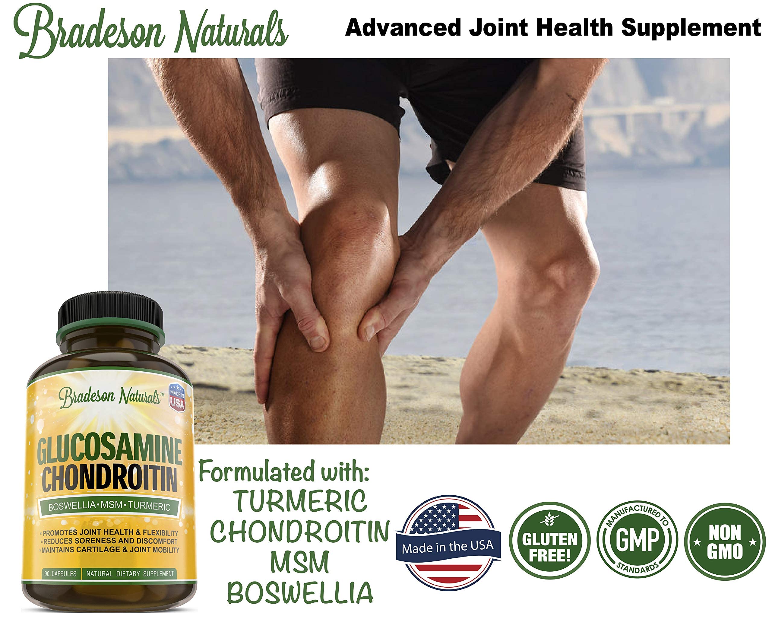 Foto 6 pulgar | Suplemento Bradeson Naturals Glucosamina 90 Cápsulas - Venta Internacional